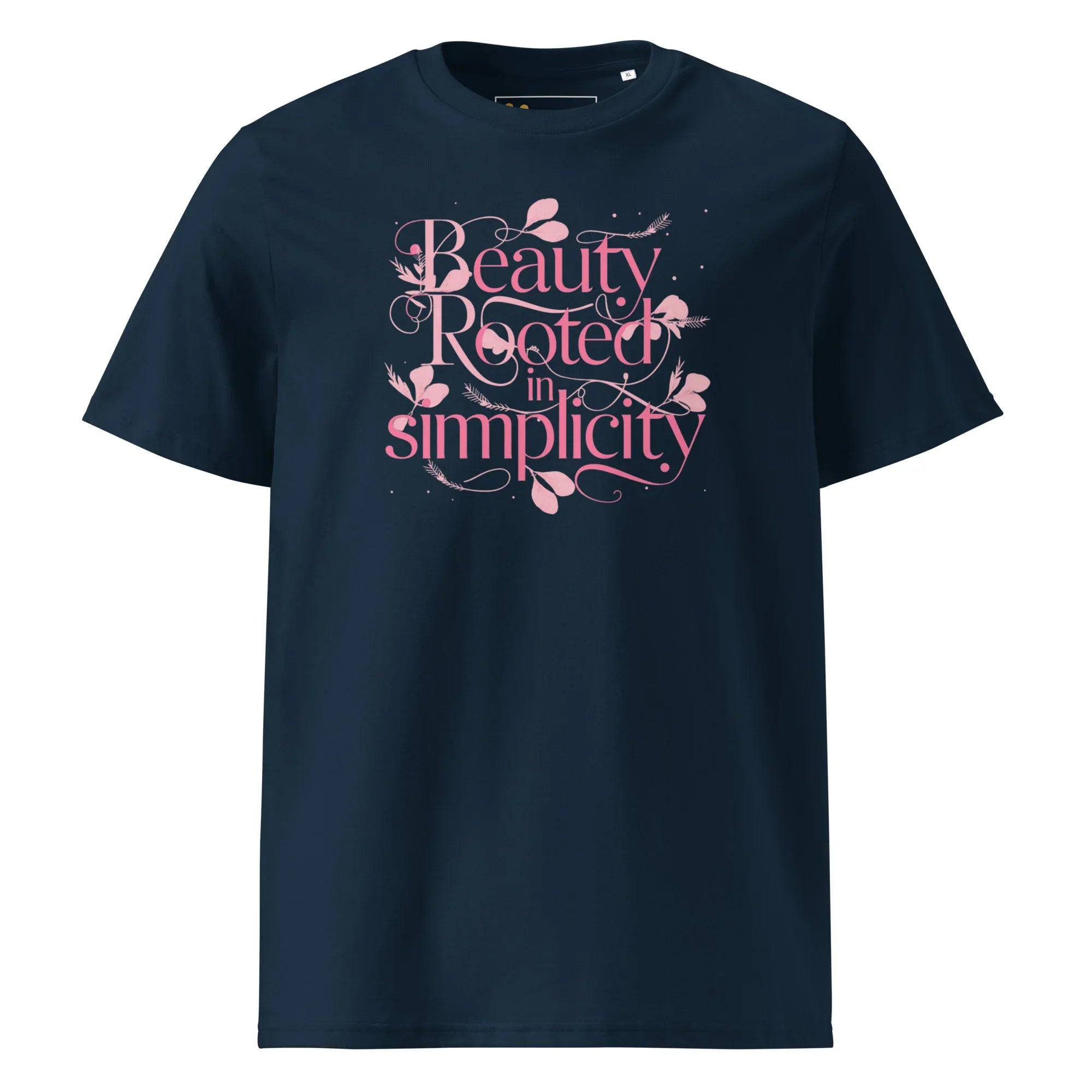 Women's Organic Cotton T-Shirt | Beauty Rooted In Simplicity T-Shirt AwRans Clothing unisex-organic-cotton-t-shirt-french-navy-front-67b1982223651