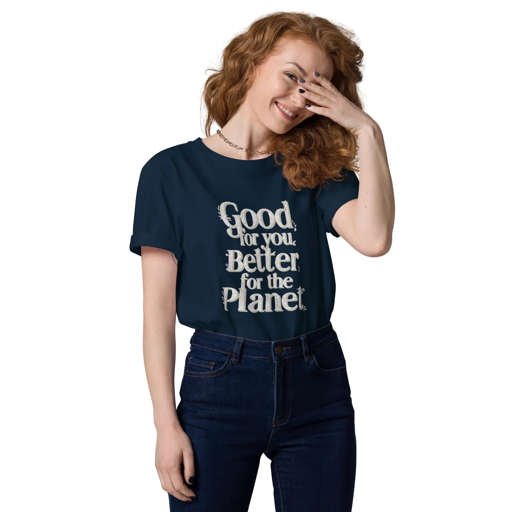 Women's Organic Cotton T-Shirt | Good For You,Better For The Planet French Navy T-Shirt AwRans Clothing unisex-organic-cotton-t-shirt-french-navy-front-67b19b0c5c10a