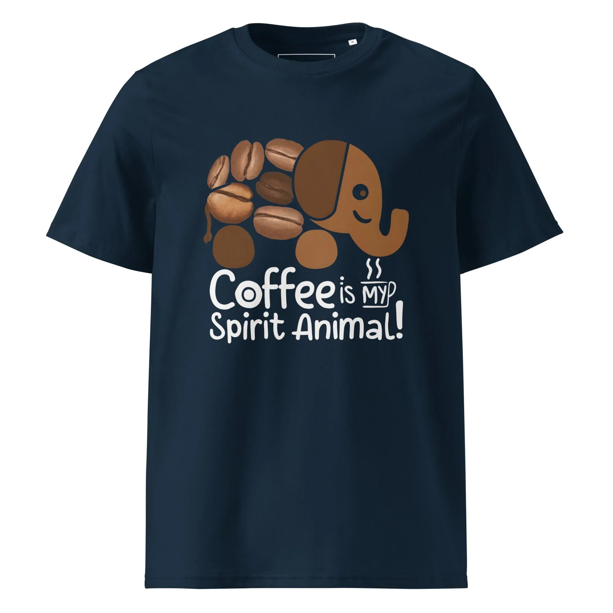 Unisex | Coffee Is My Spirit Animal Organic Cotton T-Shirt T-Shirt AwRans Clothing unisex-organic-cotton-t-shirt-french-navy-front-681682c3837d8