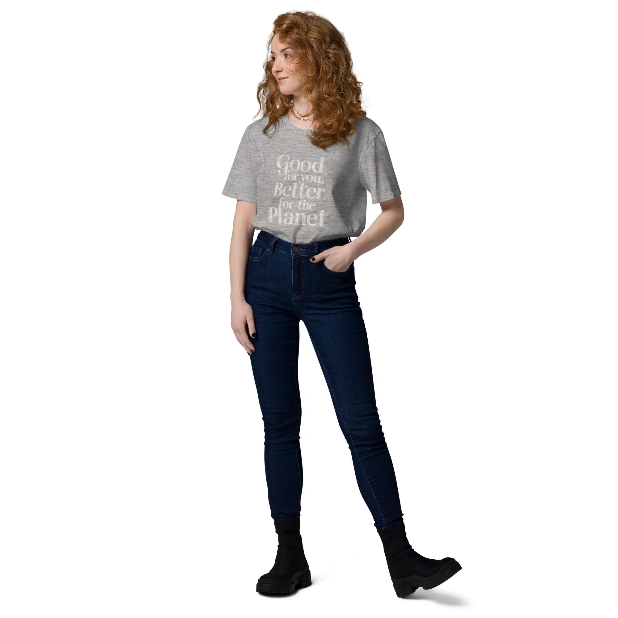 Women's Organic Cotton T-Shirt | Good For You,Better For The Planet T-Shirt AwRans Clothing unisex-organic-cotton-t-shirt-heather-grey-front-2-67b19b0cb2bb1
