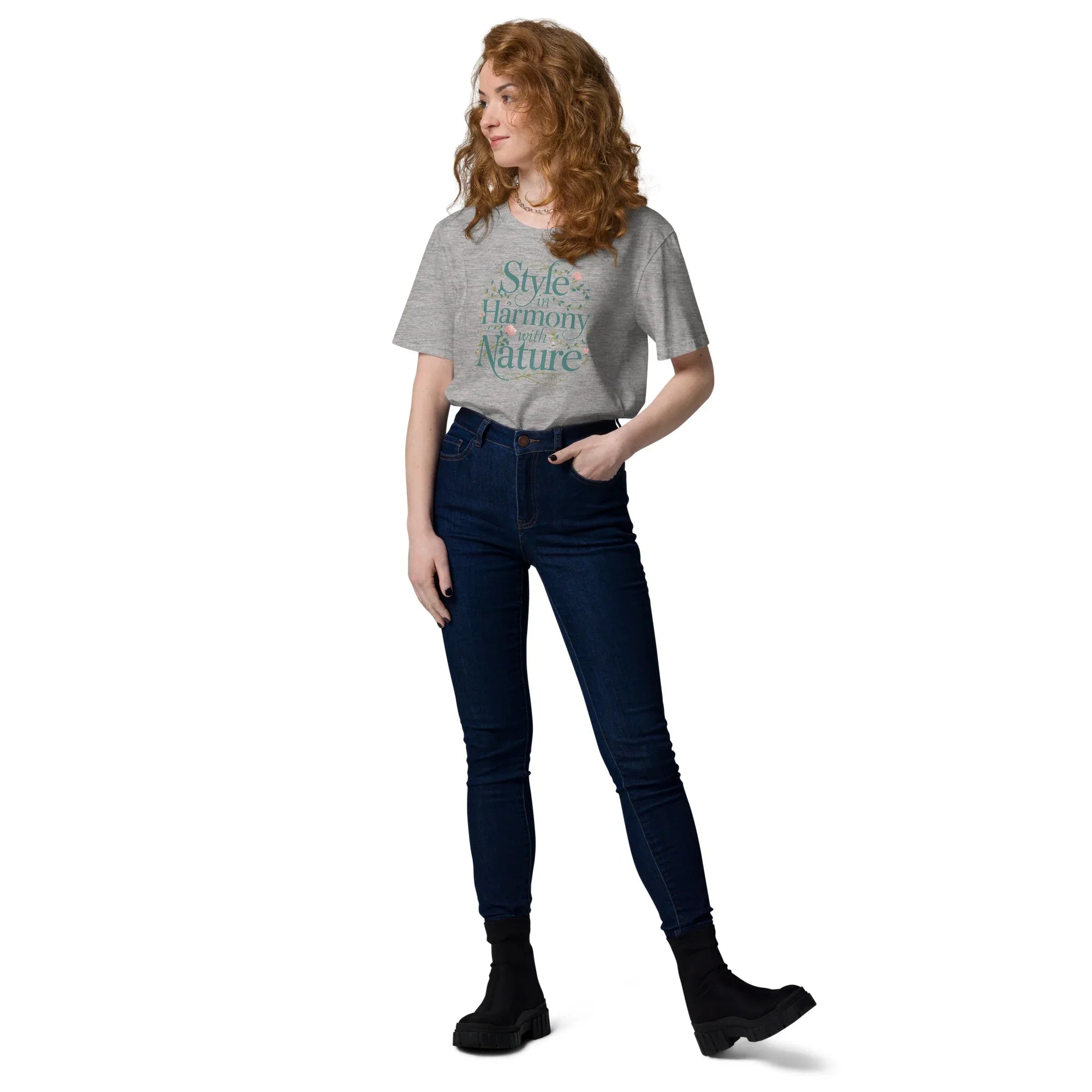 Women's Organic Cotton T-Shirt | Style In Harmony With Nature T-Shirt AwRans Clothing unisex-organic-cotton-t-shirt-heather-grey-front-2-67b1b28323faa