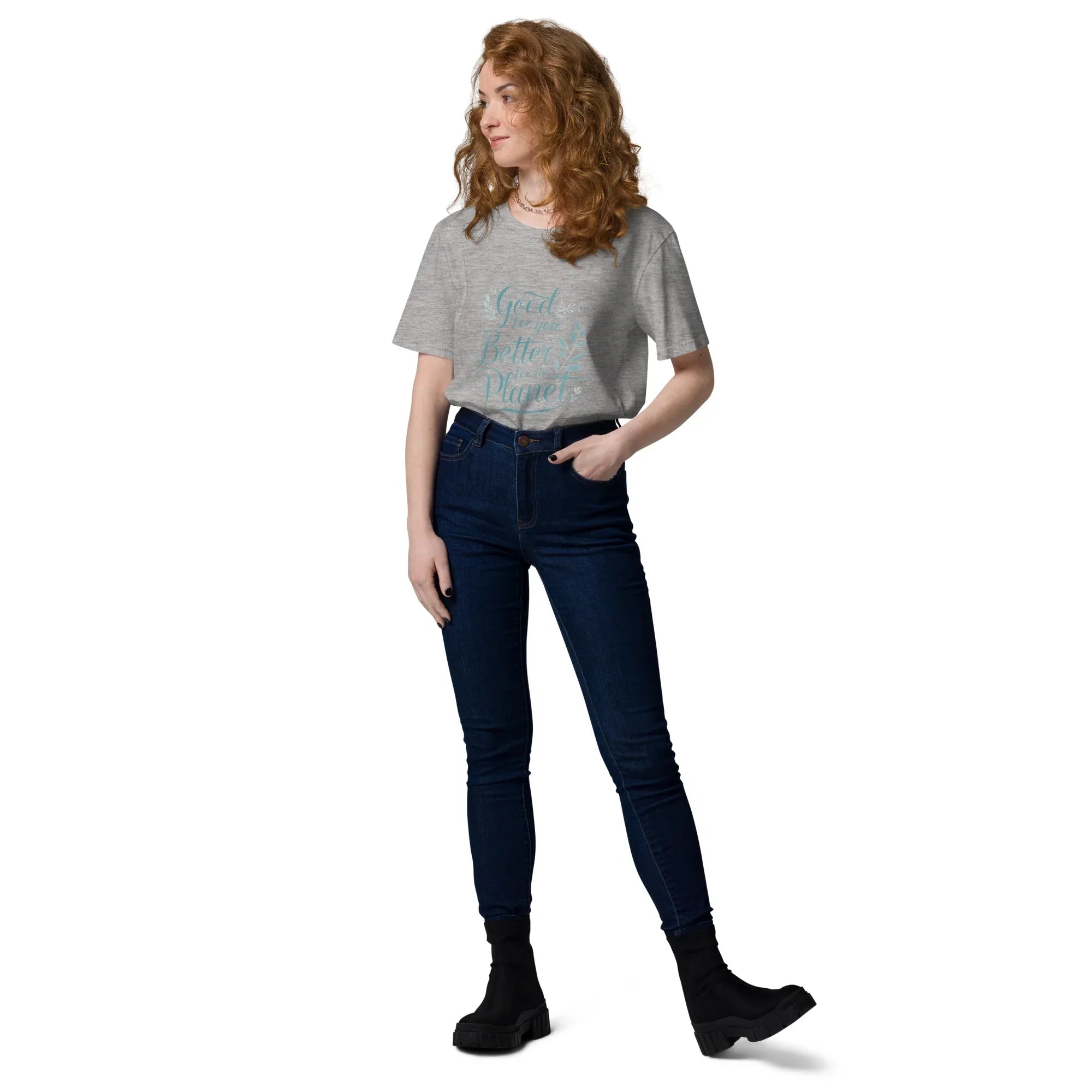 Women's Organic Cotton T-Shirt | Good For You,Better For The Planet T-Shirt AwRans Clothing unisex-organic-cotton-t-shirt-heather-grey-front-2-67b1efd4f0217