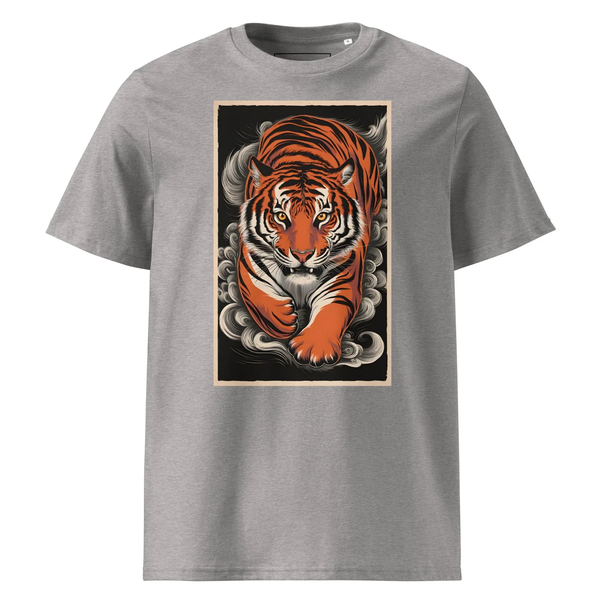 Unisex | Tiger Woods - Organic Cotton T-Shirt Heather Grey T-Shirt AwRans Clothing unisex-organic-cotton-t-shirt-heather-grey-front-6663efcf690f4