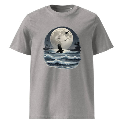 Unisex | Moonlight, Crow, Beach - Organic Cotton T-Shirt - AwRans Clothing
