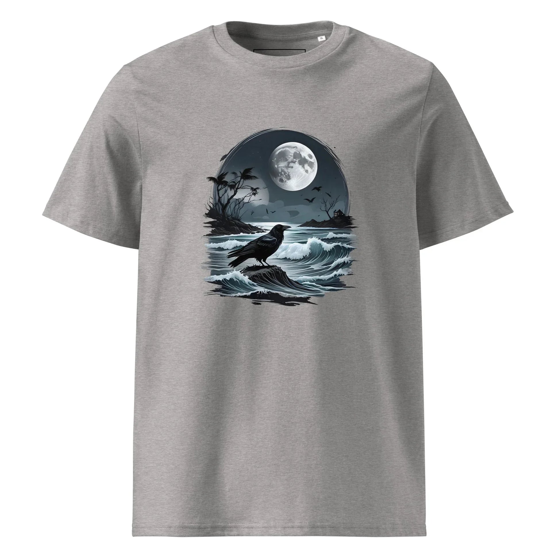 Unisex | Moon, Crow, Beach - Soft Organic Cotton T-Shirt - AwRans Clothing