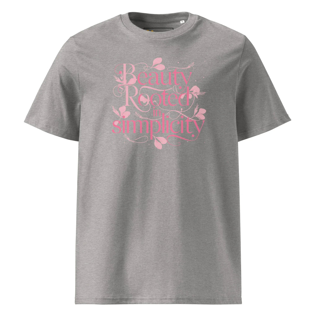 Women's Organic Cotton T-Shirt | Beauty Rooted In Simplicity T-Shirt AwRans Clothing unisex-organic-cotton-t-shirt-heather-grey-front-67b19822412dc