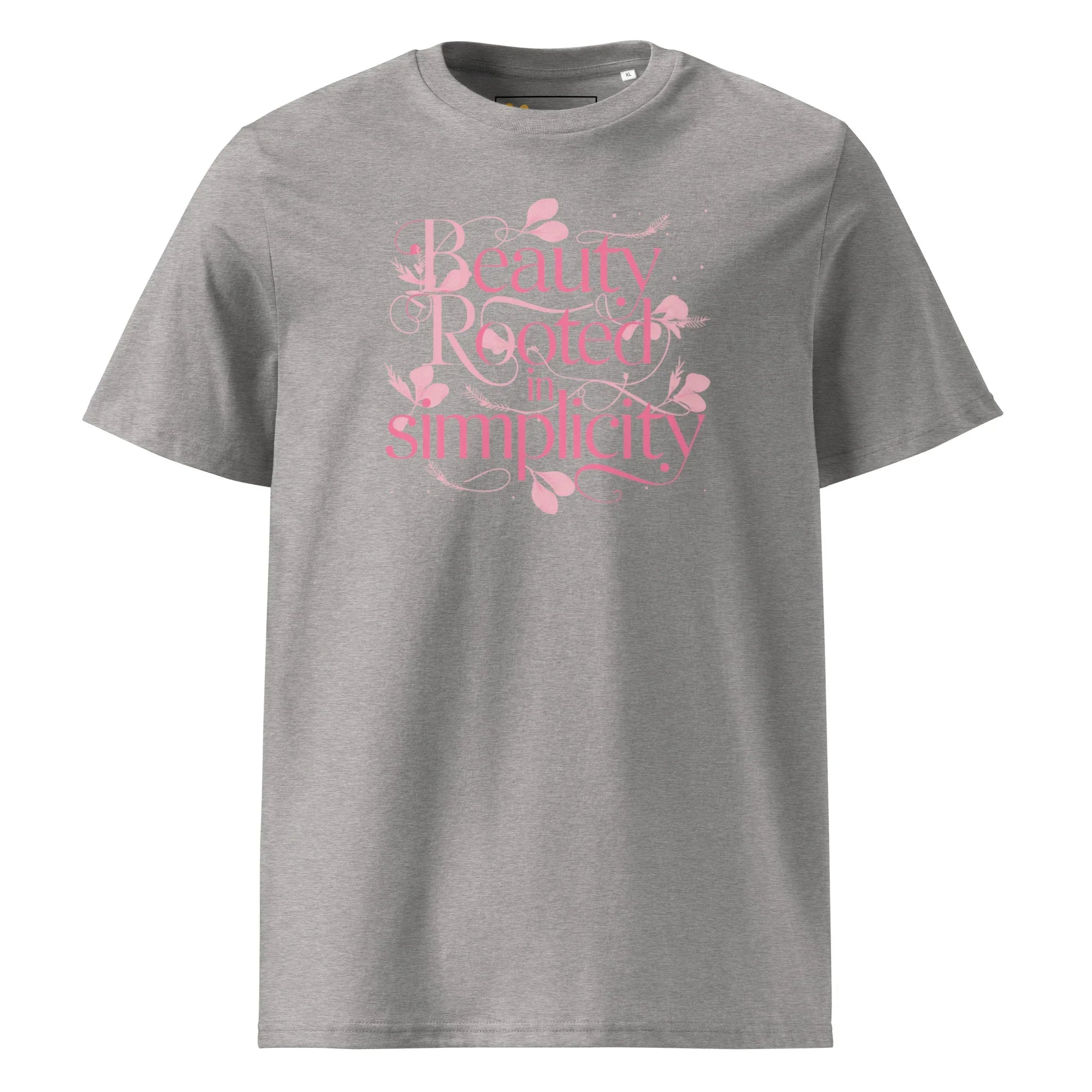 Women's Organic Cotton T-Shirt | Beauty Rooted In Simplicity T-Shirt AwRans Clothing unisex-organic-cotton-t-shirt-heather-grey-front-67b19822412dc
