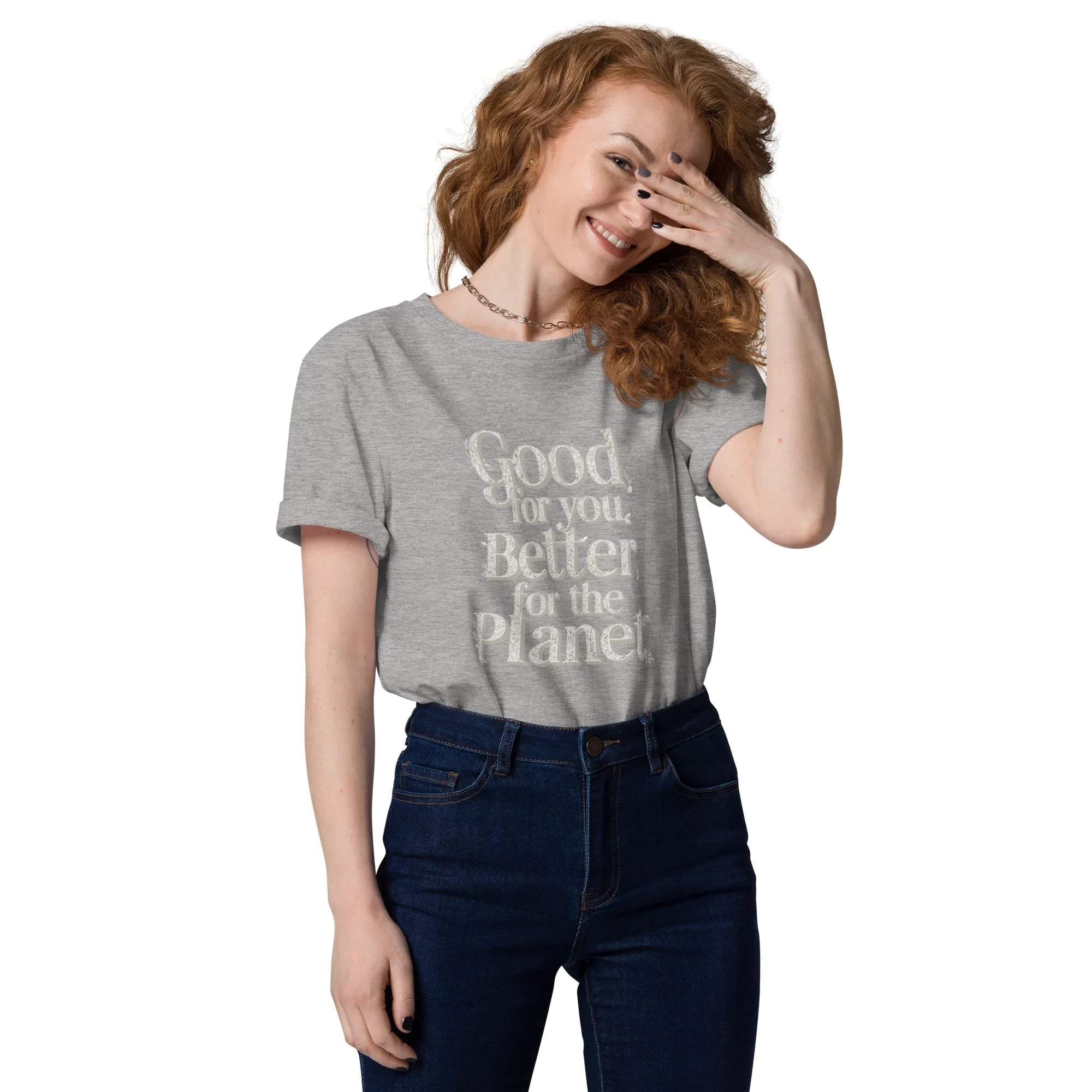 Women's Organic Cotton T-Shirt | Good For You,Better For The Planet Heather Grey T-Shirt AwRans Clothing unisex-organic-cotton-t-shirt-heather-grey-front-67b19b0caab6b