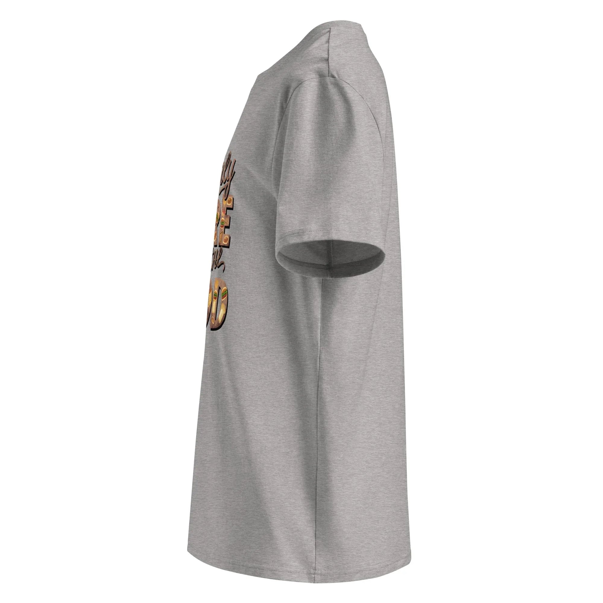Unisex | I'm Only Here For The Food - Organic Cotton T-Shirt T-Shirt AwRans Clothing unisex-organic-cotton-t-shirt-heather-grey-left-665e73ed8d97b