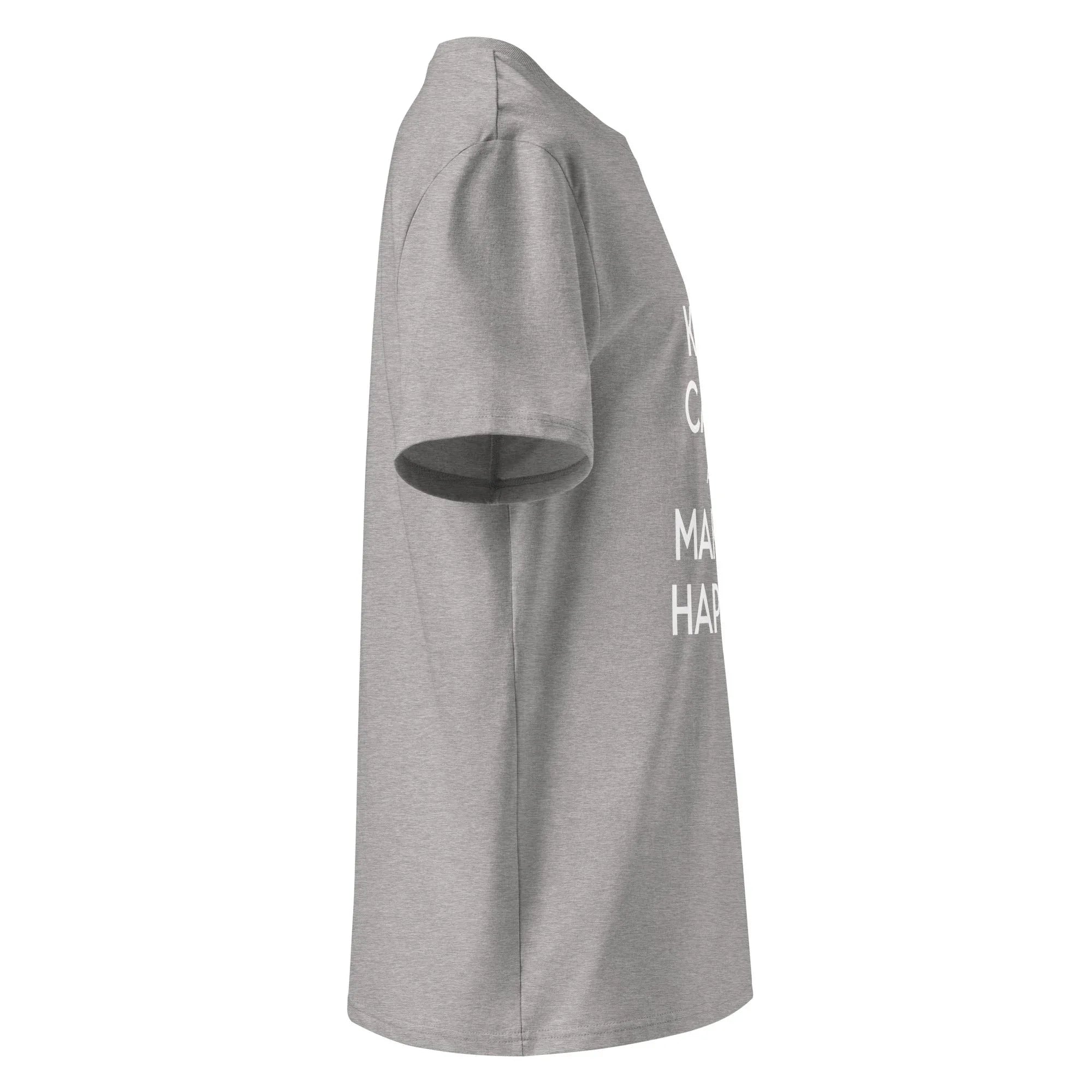 Unisex | Keep Calm And Make It Happen Organic Cotton T-Shirt T-Shirt AwRans Clothing unisex-organic-cotton-t-shirt-heather-grey-right-665d34a0d34a6