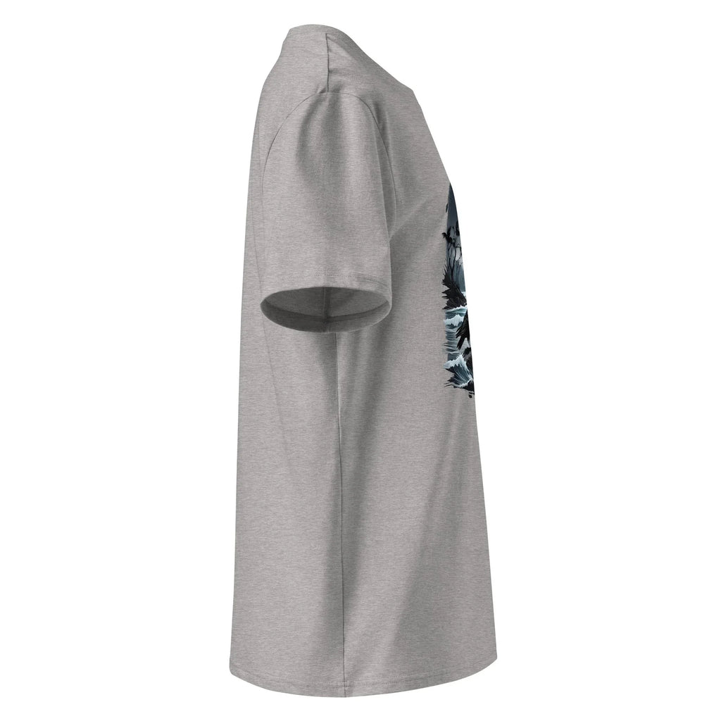 Unisex | Moon, Crow, Beach - Soft Organic Cotton T-Shirt T-Shirt AwRans Clothing unisex-organic-cotton-t-shirt-heather-grey-right-6663f5993bfdd