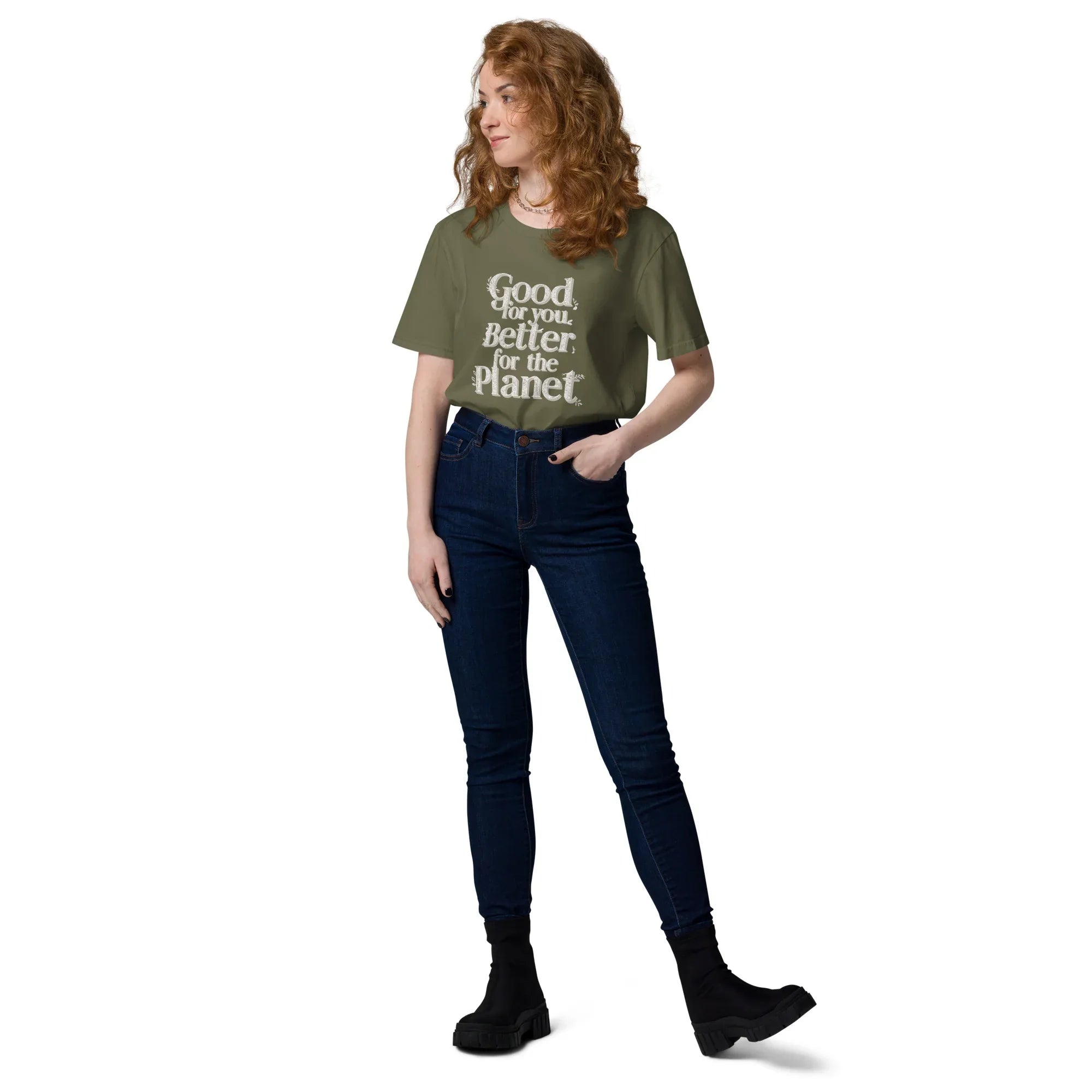 Women's Organic Cotton T-Shirt | Good For You,Better For The Planet T-Shirt AwRans Clothing unisex-organic-cotton-t-shirt-khaki-front-2-67b19b0c94948