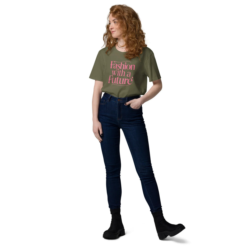 Women's Organic Cotton T-Shirt | Fashion With A Future T-Shirt AwRans Clothing unisex-organic-cotton-t-shirt-khaki-front-2-67b1a57e0b4b2