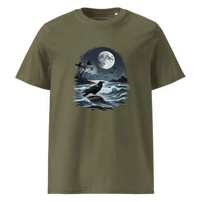 Unisex | Moon, Crow, Beach - Soft Organic Cotton T-Shirt - AwRans Clothing