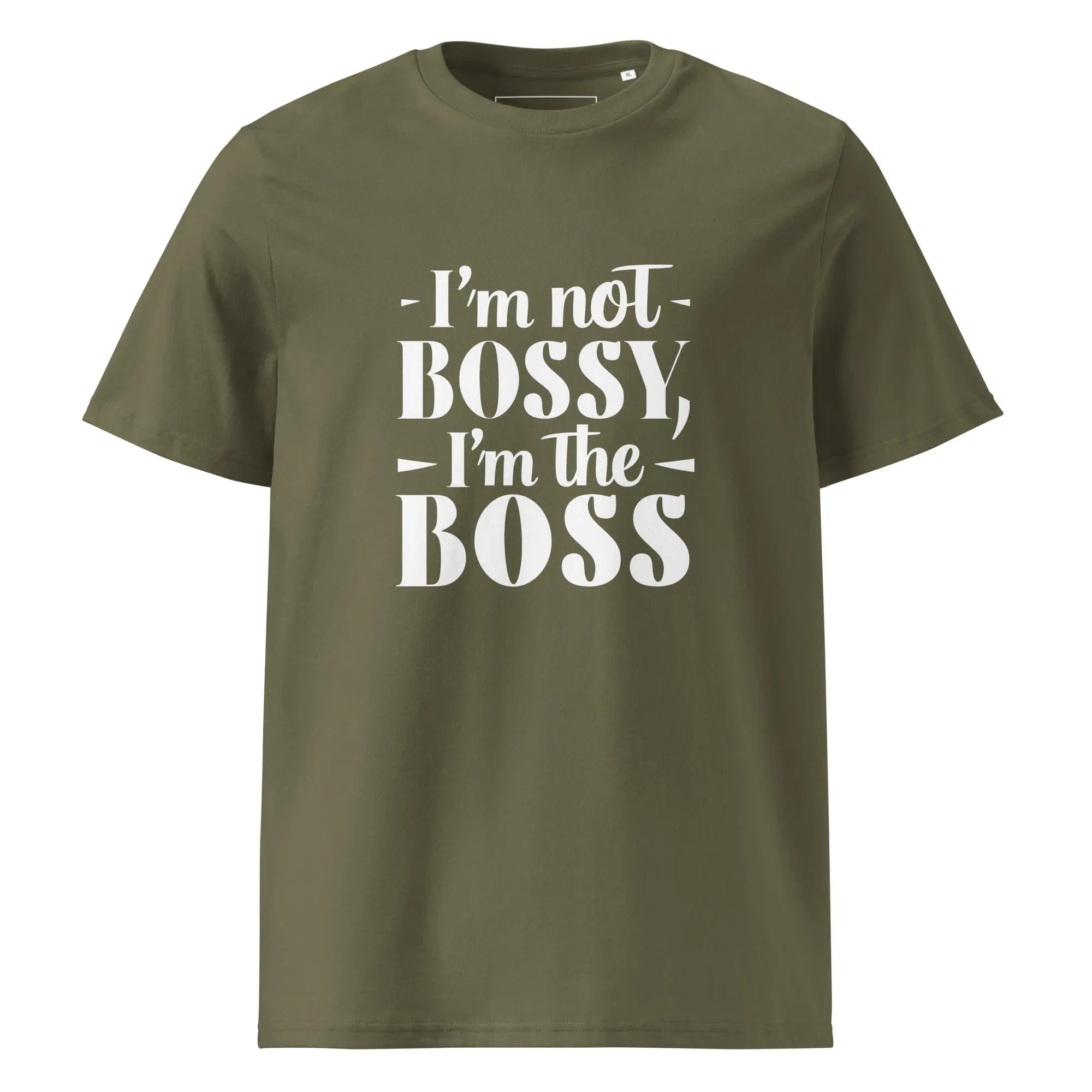 Unisex | I'm Not Bossy, I'm The Boss - Organic Cotton T-Shirt Khaki T-Shirt AwRans Clothing unisex-organic-cotton-t-shirt-khaki-front-6665af3b3df98
