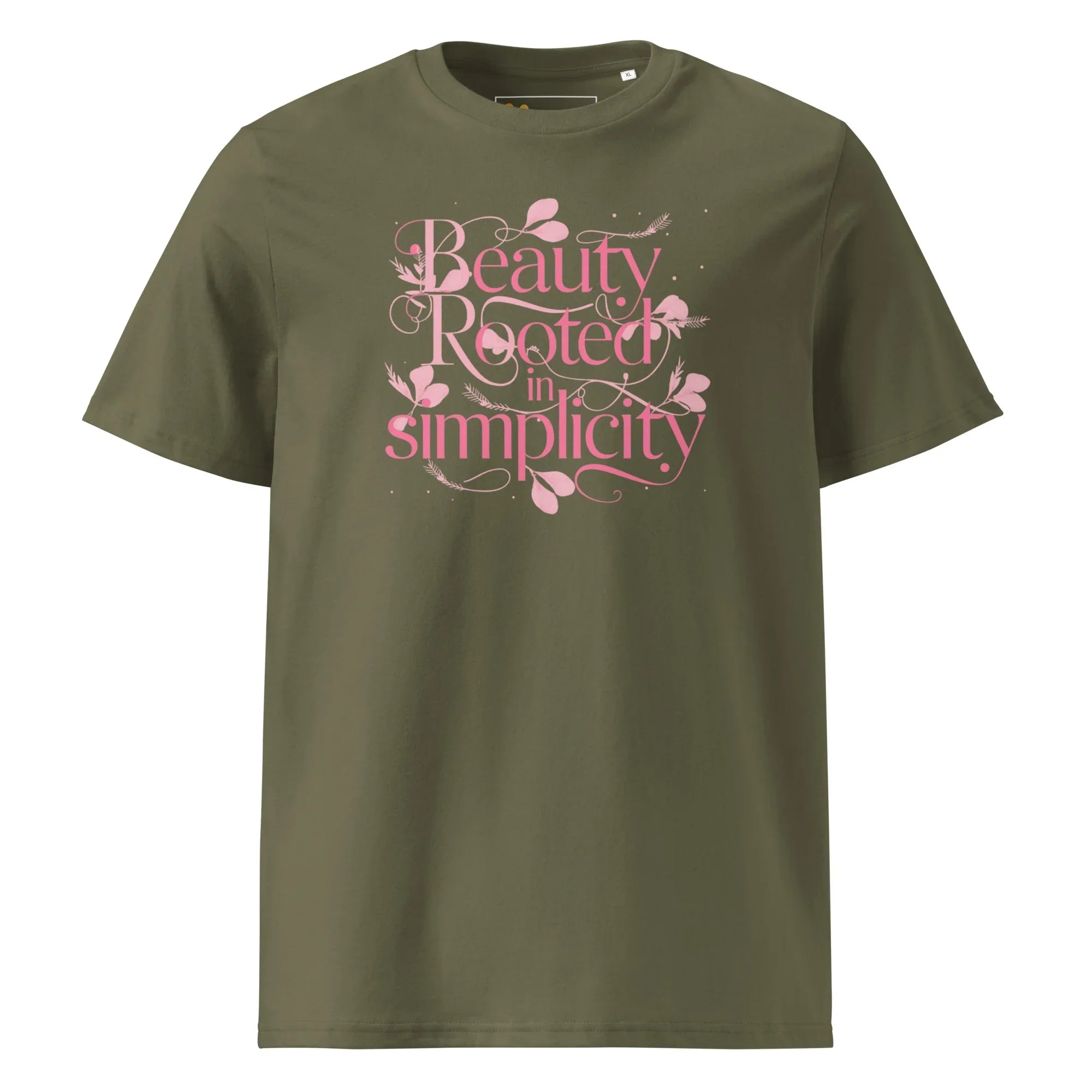Women's Organic Cotton T-Shirt | Beauty Rooted In Simplicity T-Shirt AwRans Clothing unisex-organic-cotton-t-shirt-khaki-front-67b1982235ff0