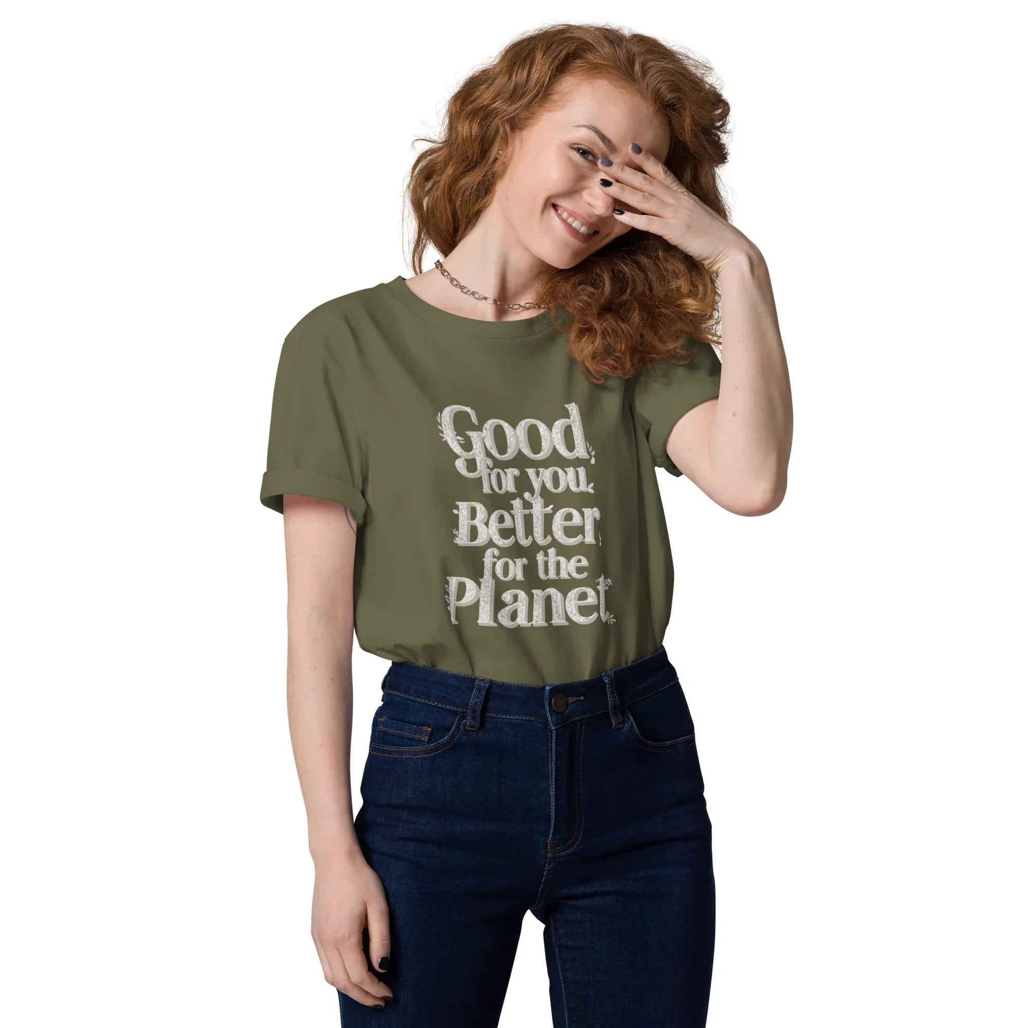 Women's Organic Cotton T-Shirt | Good For You,Better For The Planet Khaki T-Shirt AwRans Clothing unisex-organic-cotton-t-shirt-khaki-front-67b19b0c8ec49