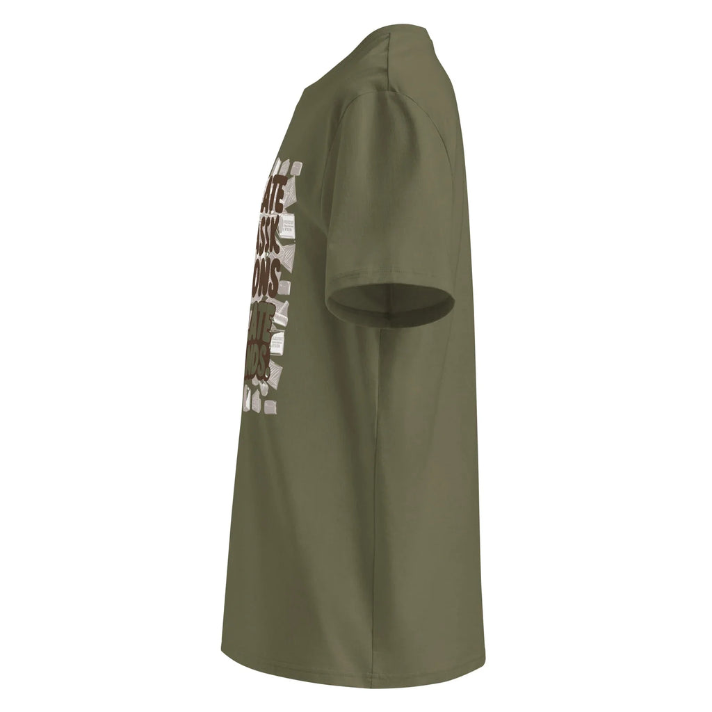 Unisex | Chocolate Doesn't Ask Questions Chocolate Understands Organic Cotton T-Shirt T-Shirt AwRans Clothing unisex-organic-cotton-t-shirt-khaki-left-665d3699ac8b5