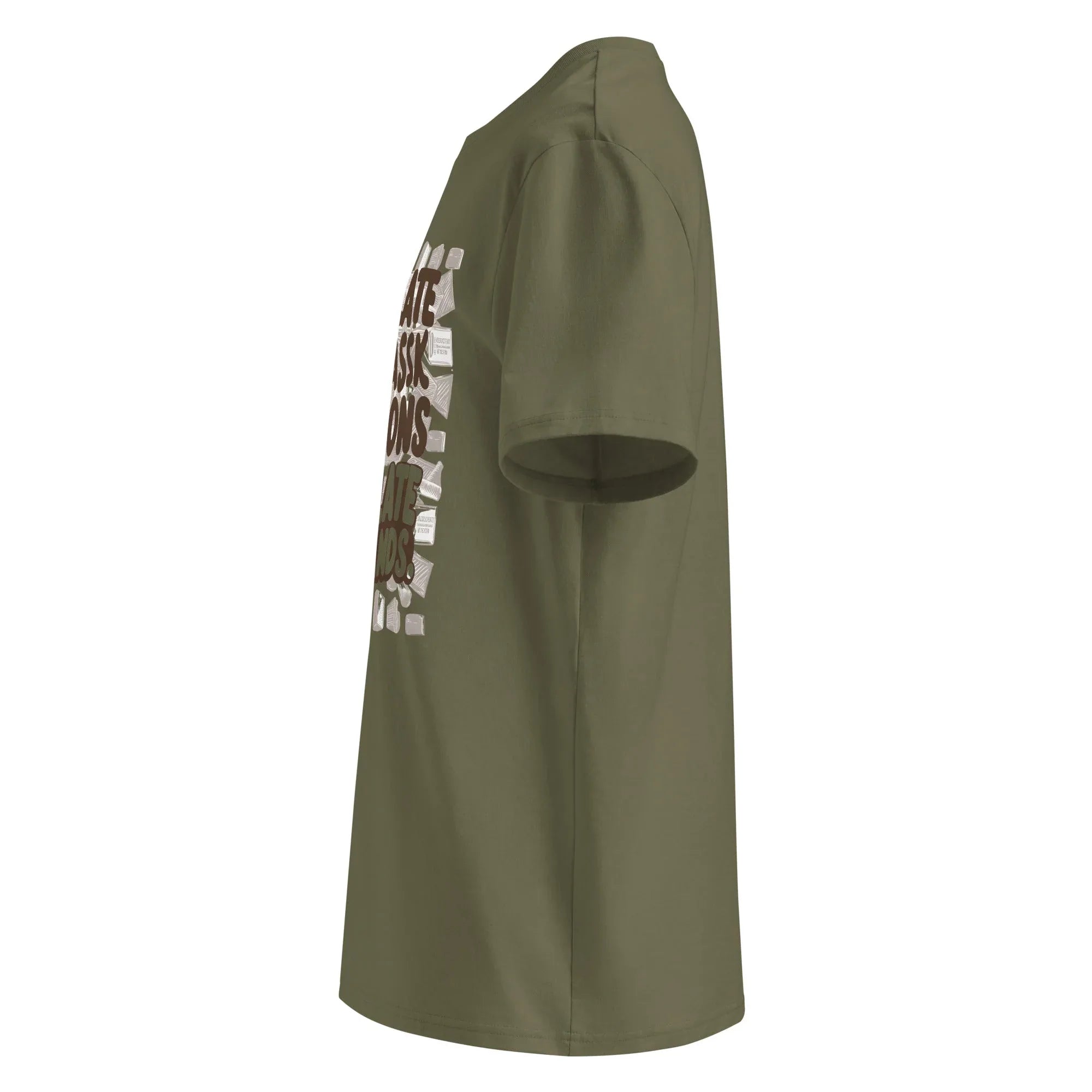 Unisex | Chocolate Doesn't Ask Questions Chocolate Understands Organic Cotton T-Shirt T-Shirt AwRans Clothing unisex-organic-cotton-t-shirt-khaki-left-665d3699ac8b5
