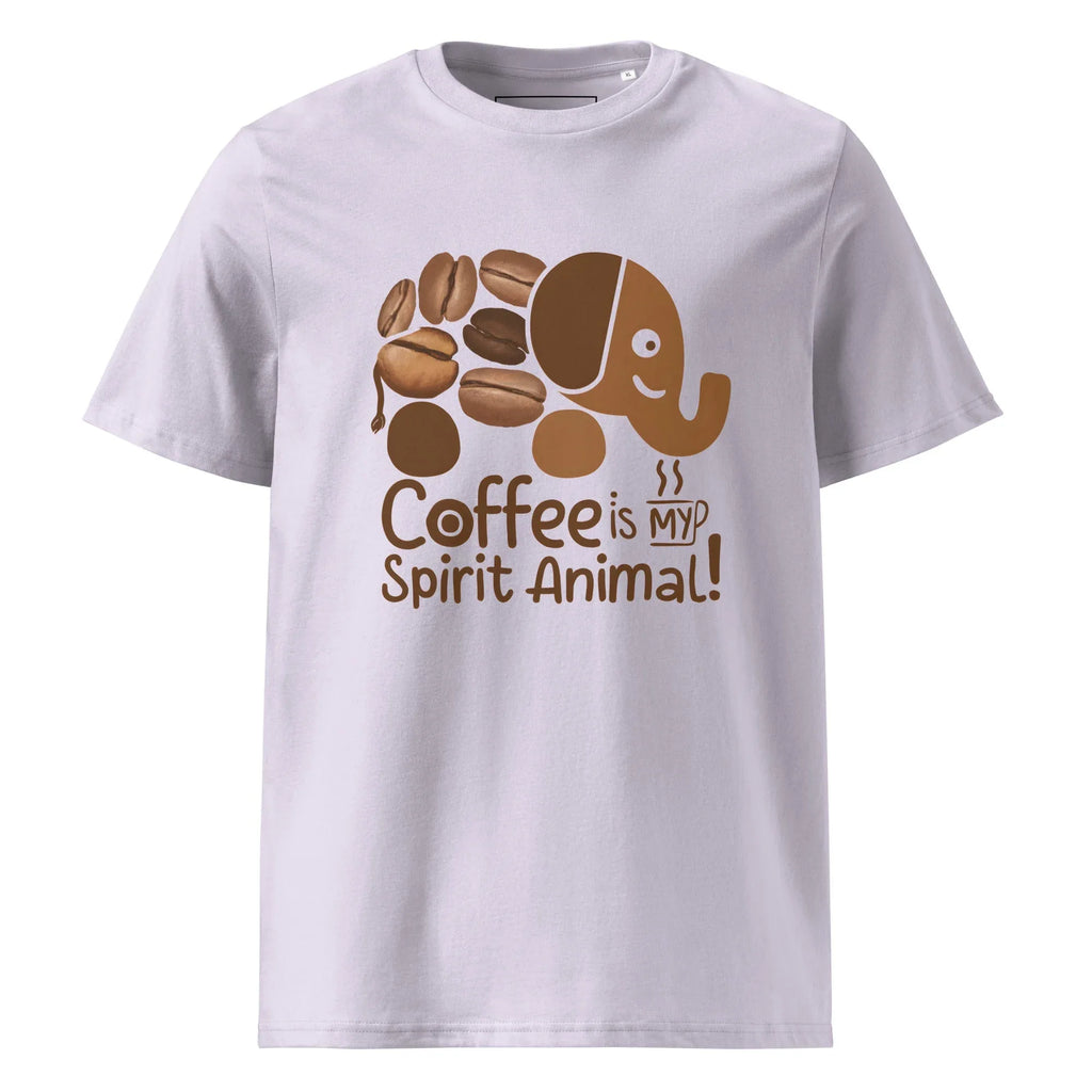 Unisex | Coffee Is My Spirit Animal Organic Cotton T-Shirt T-Shirt AwRans Clothing unisex-organic-cotton-t-shirt-lavender-front-665d02ef1a888