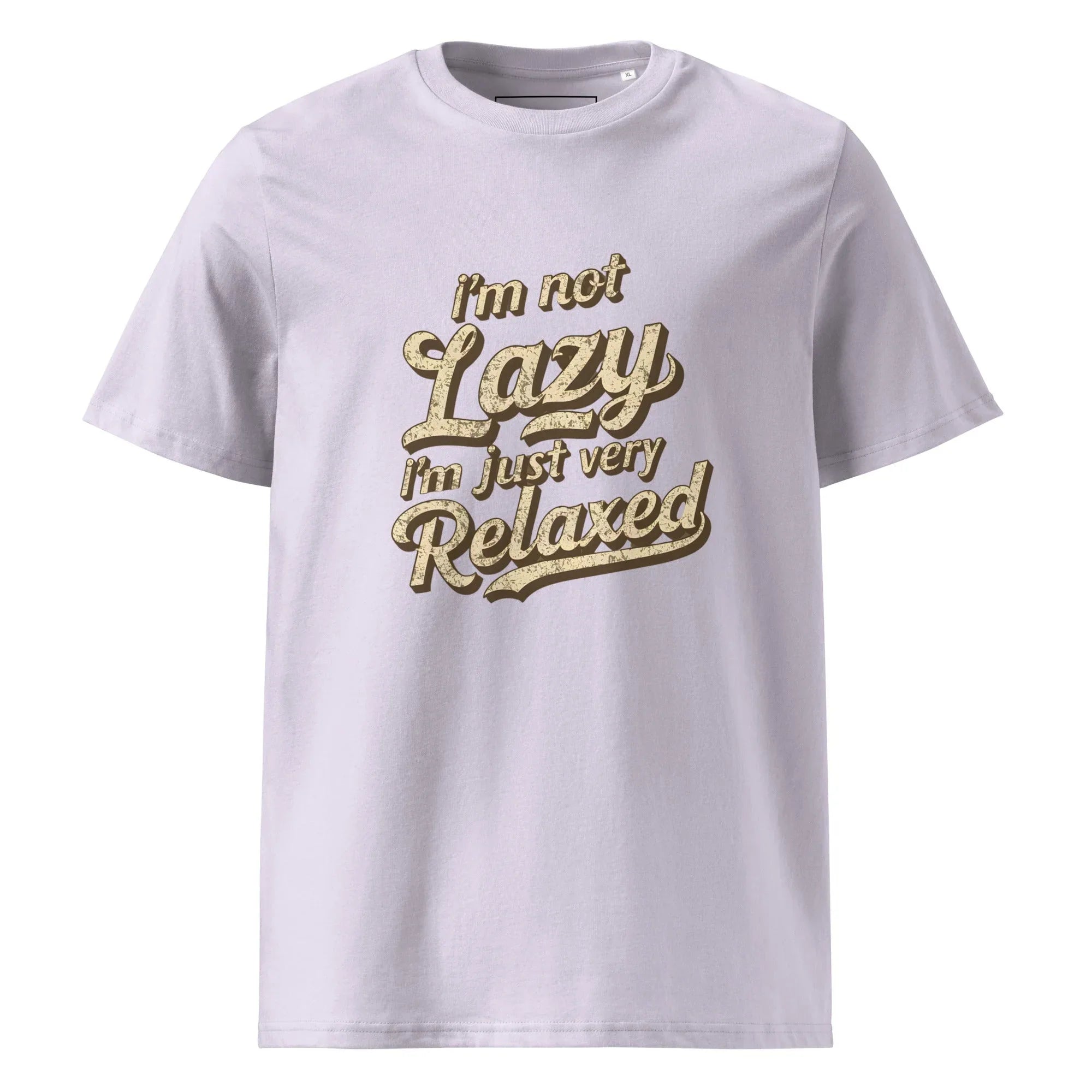 Unisex | I'm Not Lazy I'm Just Relaxed Organic Cotton T-Shirt Lavender T-Shirt AwRans Clothing unisex-organic-cotton-t-shirt-lavender-front-665d2fc588071