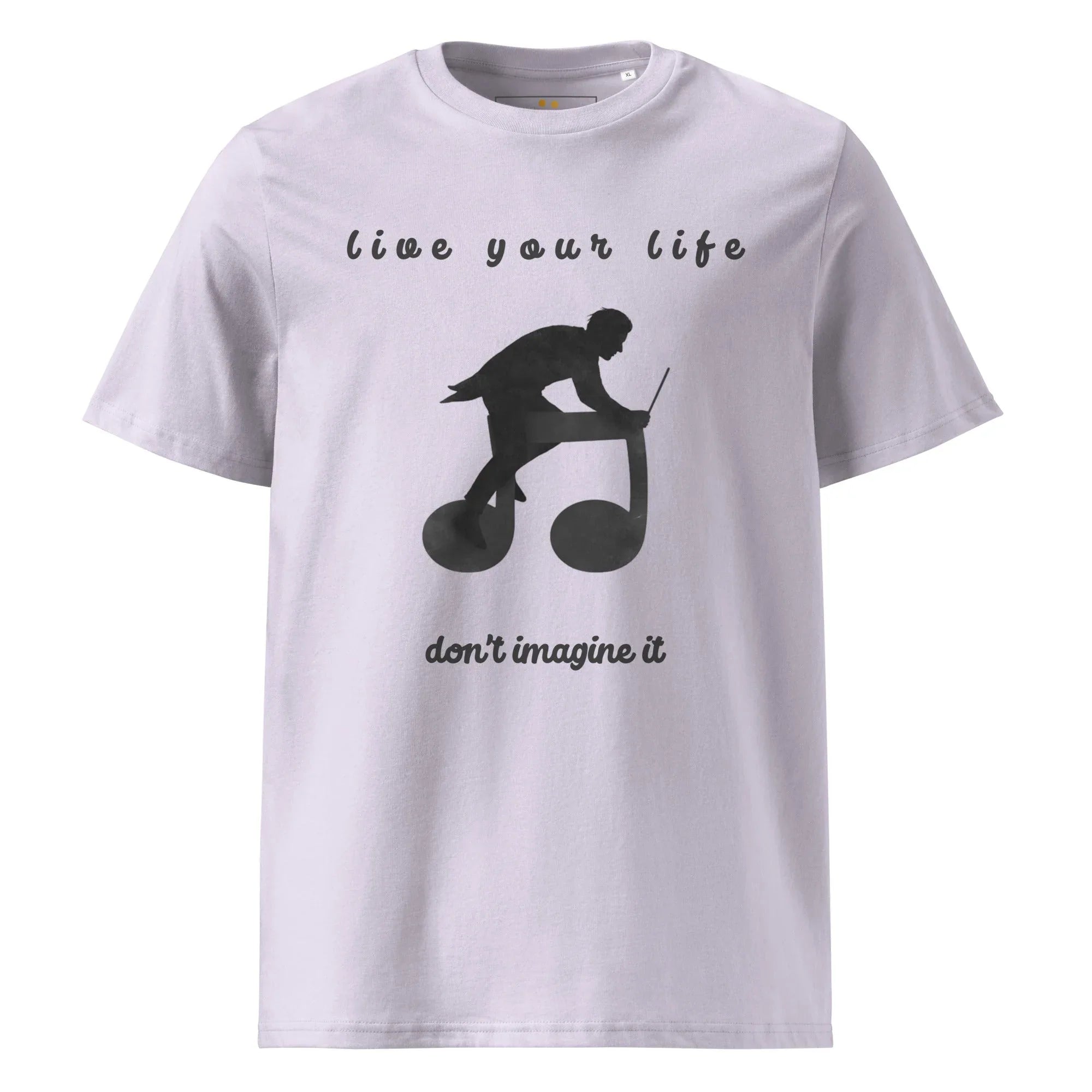 Unisex Organic Cotton T-Shirt | Live Your Life Don’t Imagine It T-Shirt AwRans Clothing unisex-organic-cotton-t-shirt-lavender-front-6815fdfee3f41