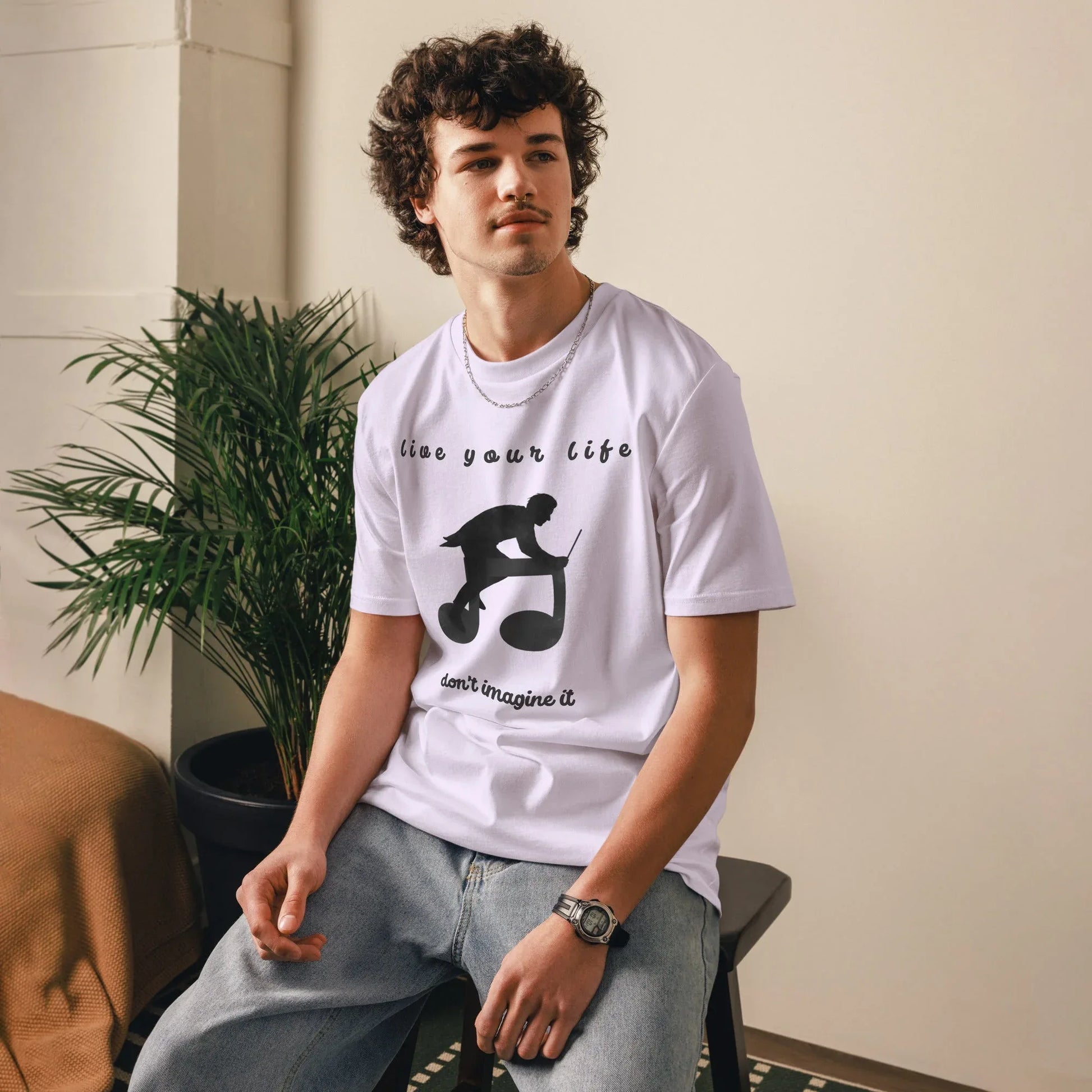 Unisex Organic Cotton T-Shirt | Live Your Life Don’t Imagine It - AwRans Clothing