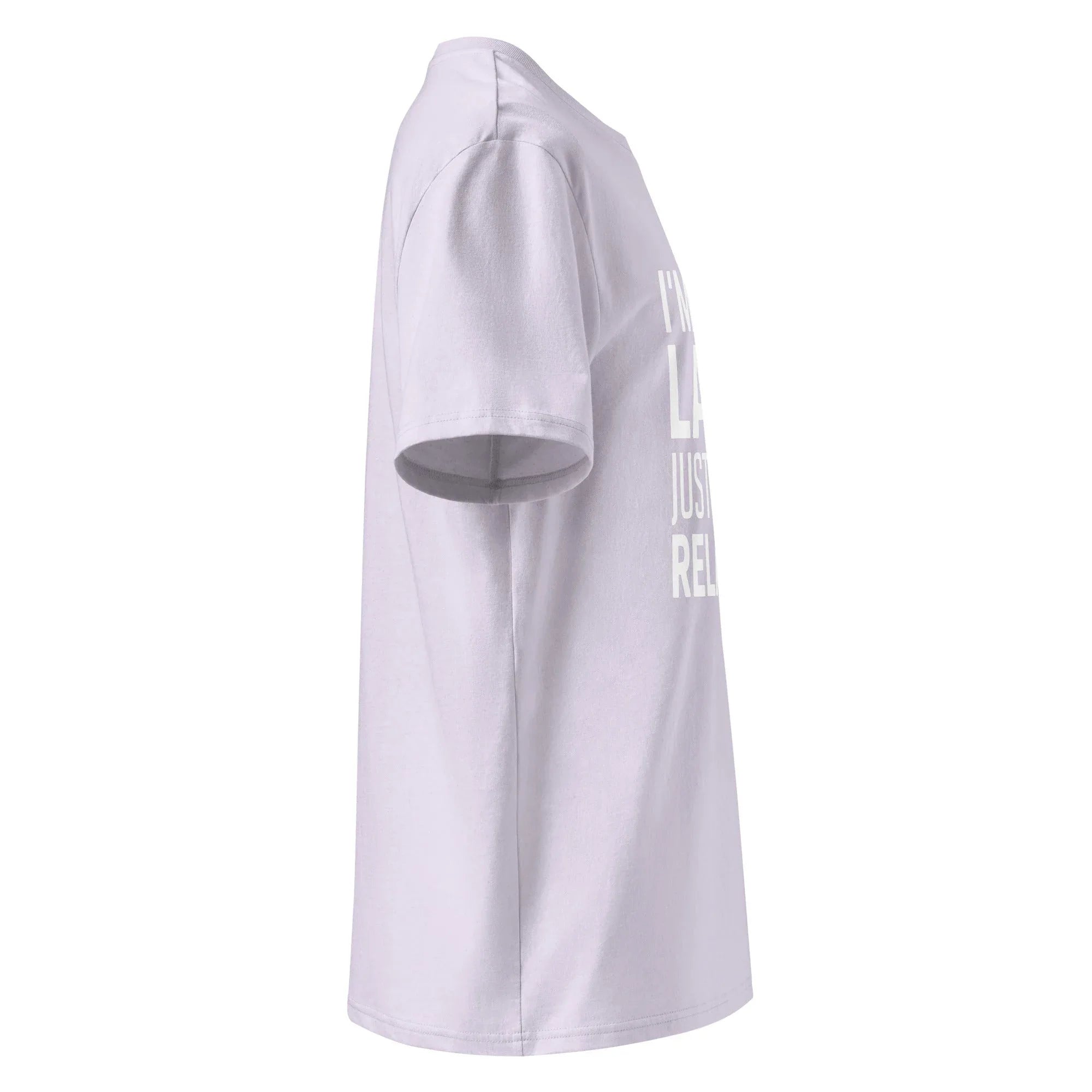 Unisex | I'm Not Lazy I'm Just Very Relaxed - Organic Cotton T-Shirt T-Shirt AwRans Clothing unisex-organic-cotton-t-shirt-lavender-right-6663eb0637acb