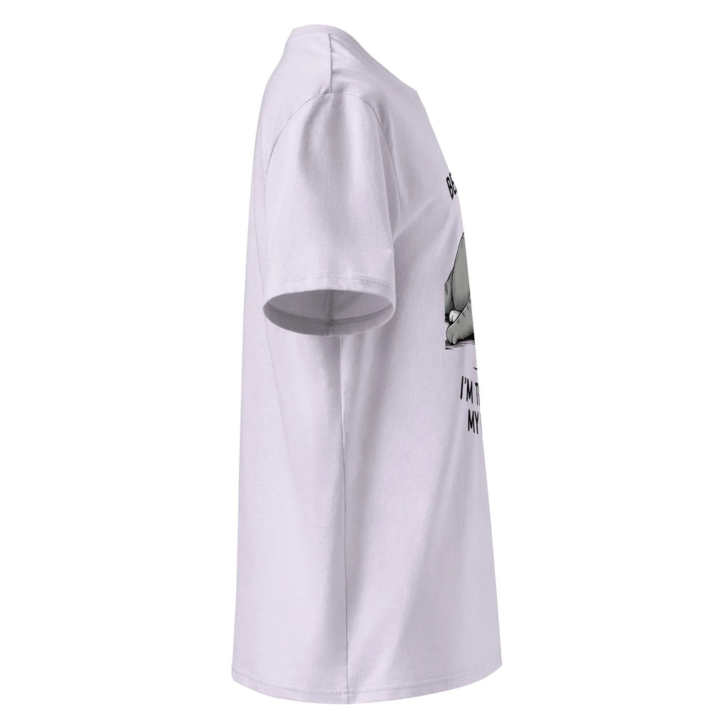Unisex | Believe Me I'm Trying My Best - Organic Cotton T-Shirt T-Shirt AwRans Clothing unisex-organic-cotton-t-shirt-lavender-right-6663f337105f8