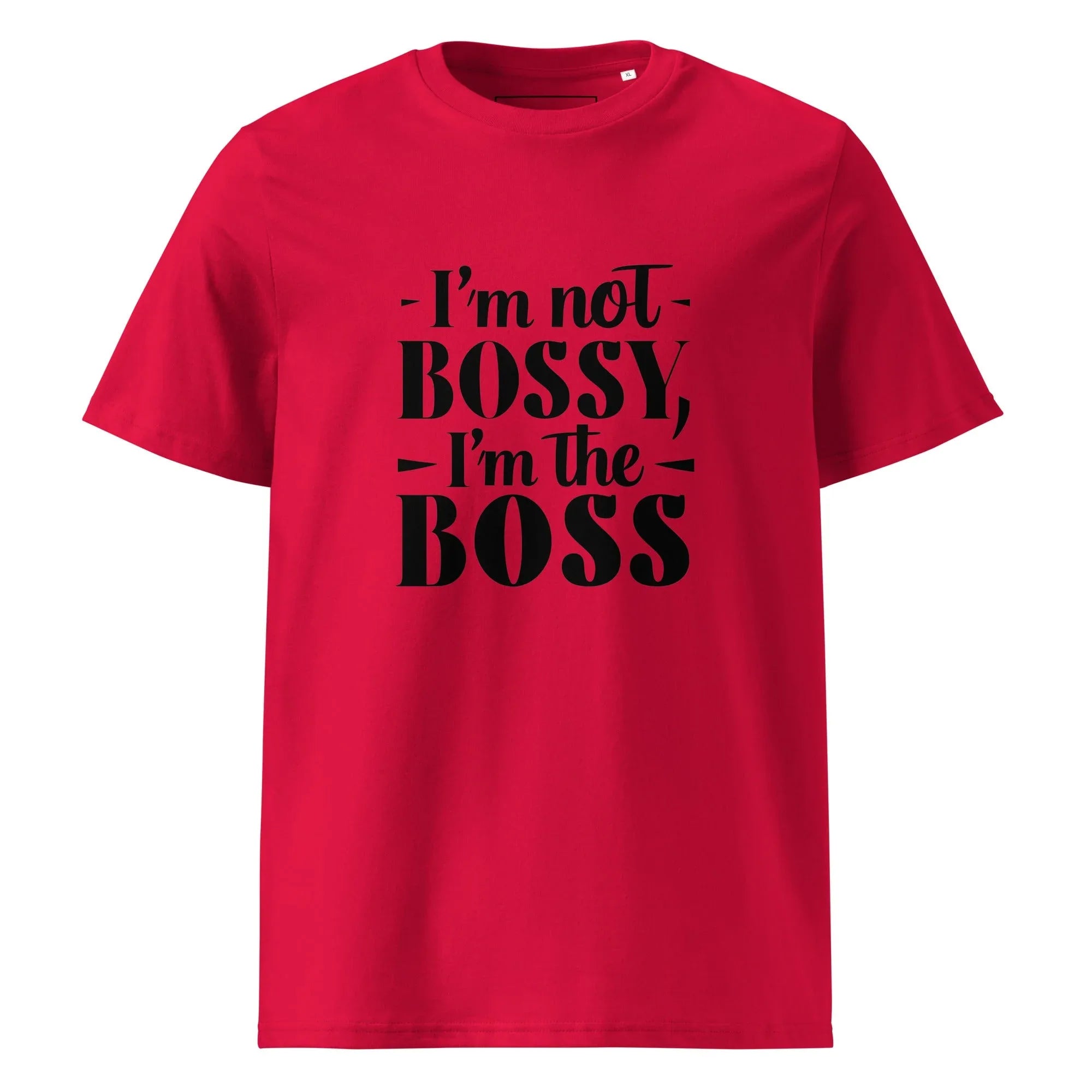 Unisex | I'm Not Bossy, I'm The Boss - Organic Cotton T-Shirt Red T-Shirt AwRans Clothing unisex-organic-cotton-t-shirt-red-front-6663ea6e06990