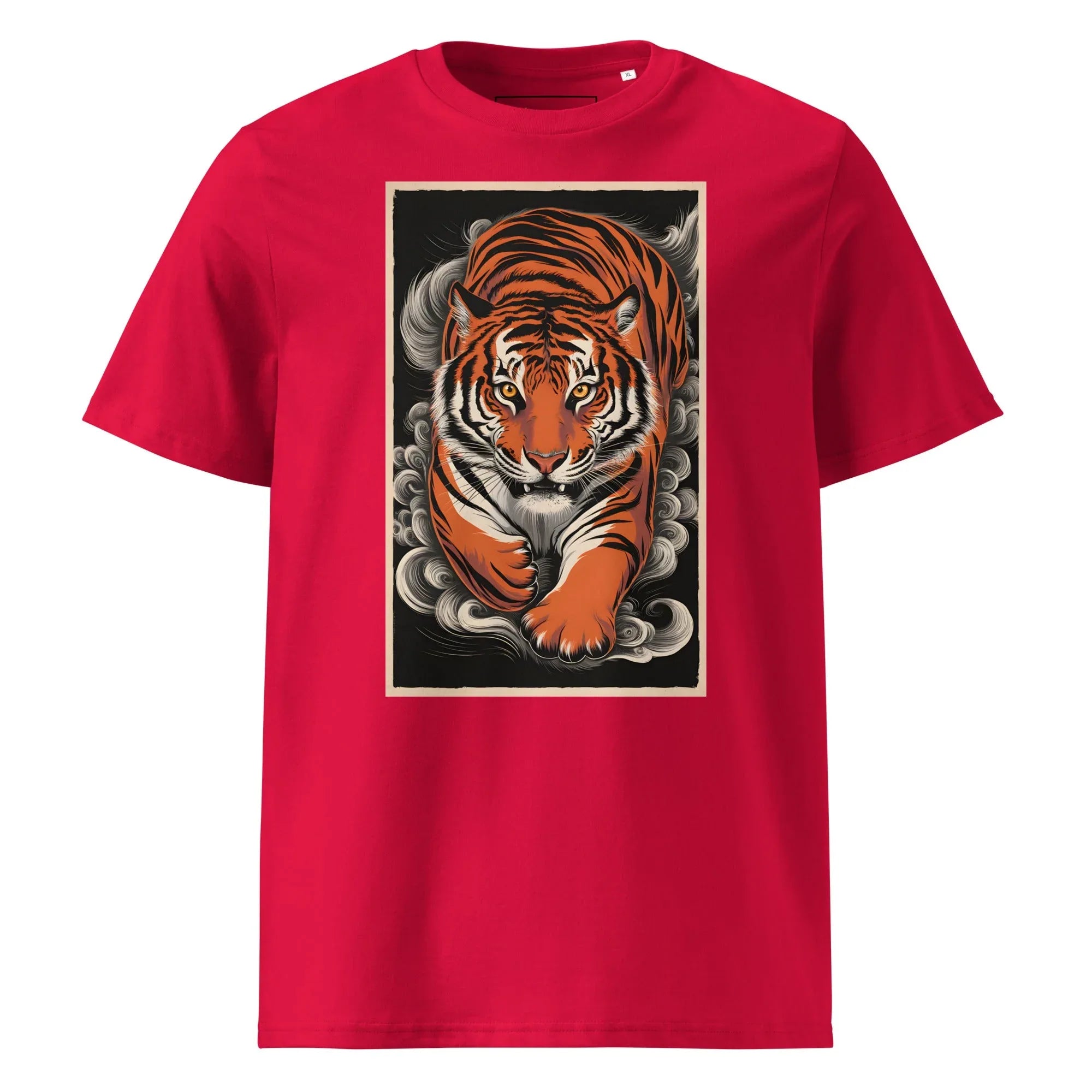 Unisex | Tiger Woods - Organic Cotton T-Shirt Red T-Shirt AwRans Clothing unisex-organic-cotton-t-shirt-red-front-6663efcec1355