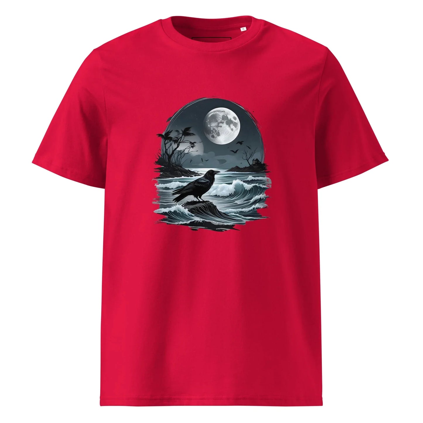 Unisex | Moon, Crow, Beach - Soft Organic Cotton T-Shirt - AwRans Clothing