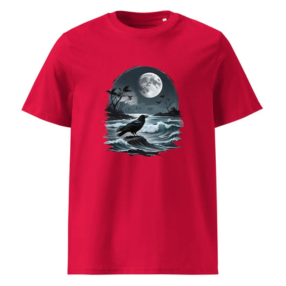 Unisex | Moon, Crow, Beach - Soft Organic Cotton T-Shirt - AwRans Clothing