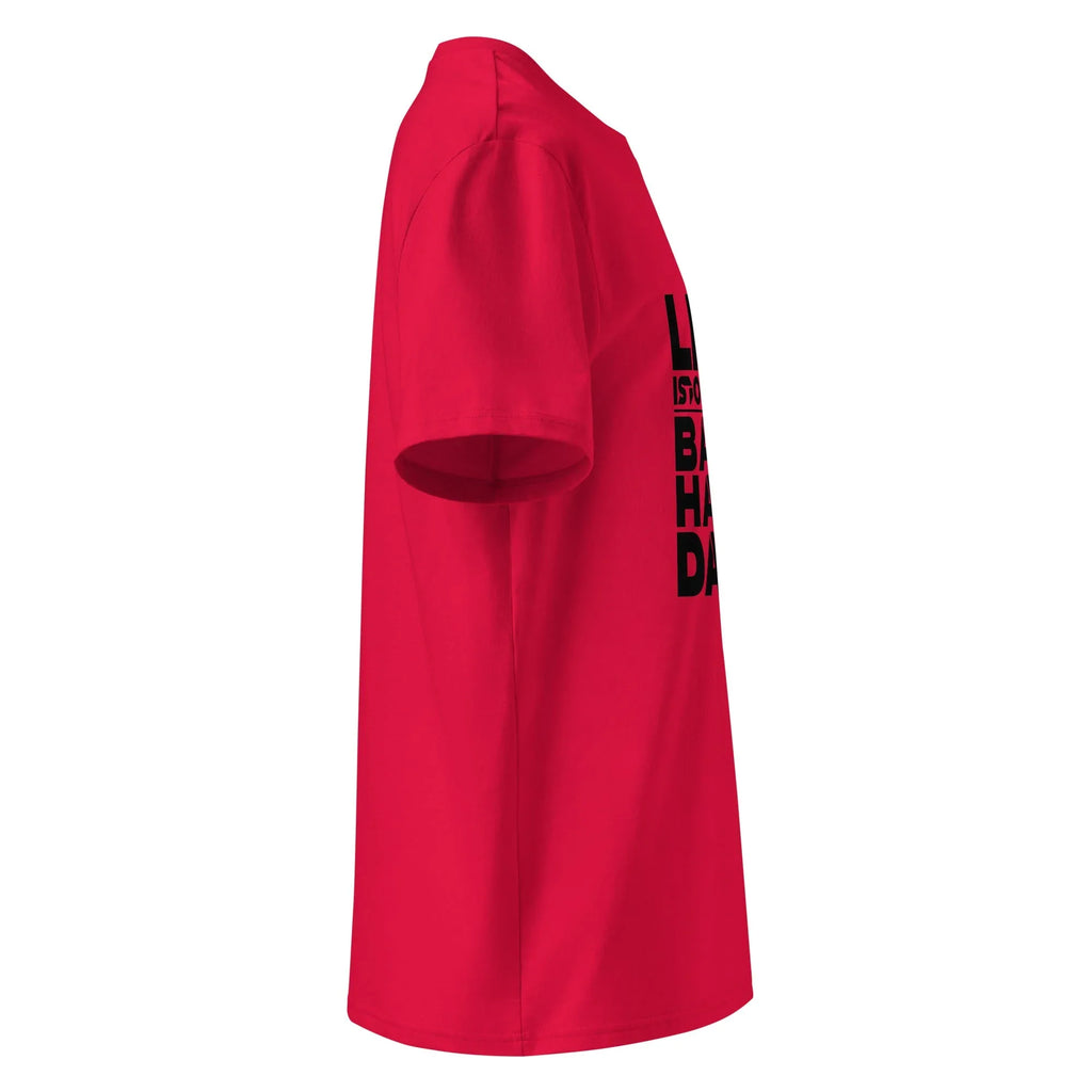 Unisex | Life Is Too Short For For Bad Hair Days! Organic Cotton T-Shirt T-Shirt AwRans Clothing unisex-organic-cotton-t-shirt-red-right-665d390d159a7