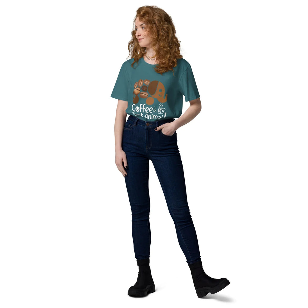 Unisex | Coffee Is My Spirit Animal Organic Cotton T-Shirt T-Shirt AwRans Clothing unisex-organic-cotton-t-shirt-stargazer-front-2-681682c3db2de