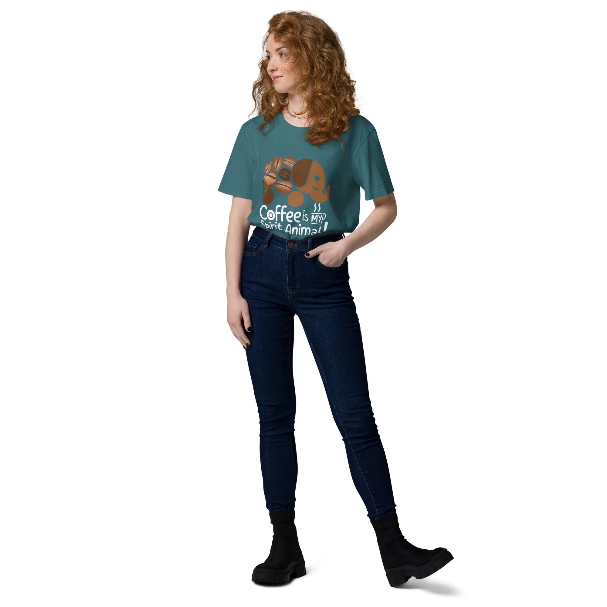 Unisex | Coffee Is My Spirit Animal Organic Cotton T-Shirt T-Shirt AwRans Clothing unisex-organic-cotton-t-shirt-stargazer-front-2-681682c3db2de