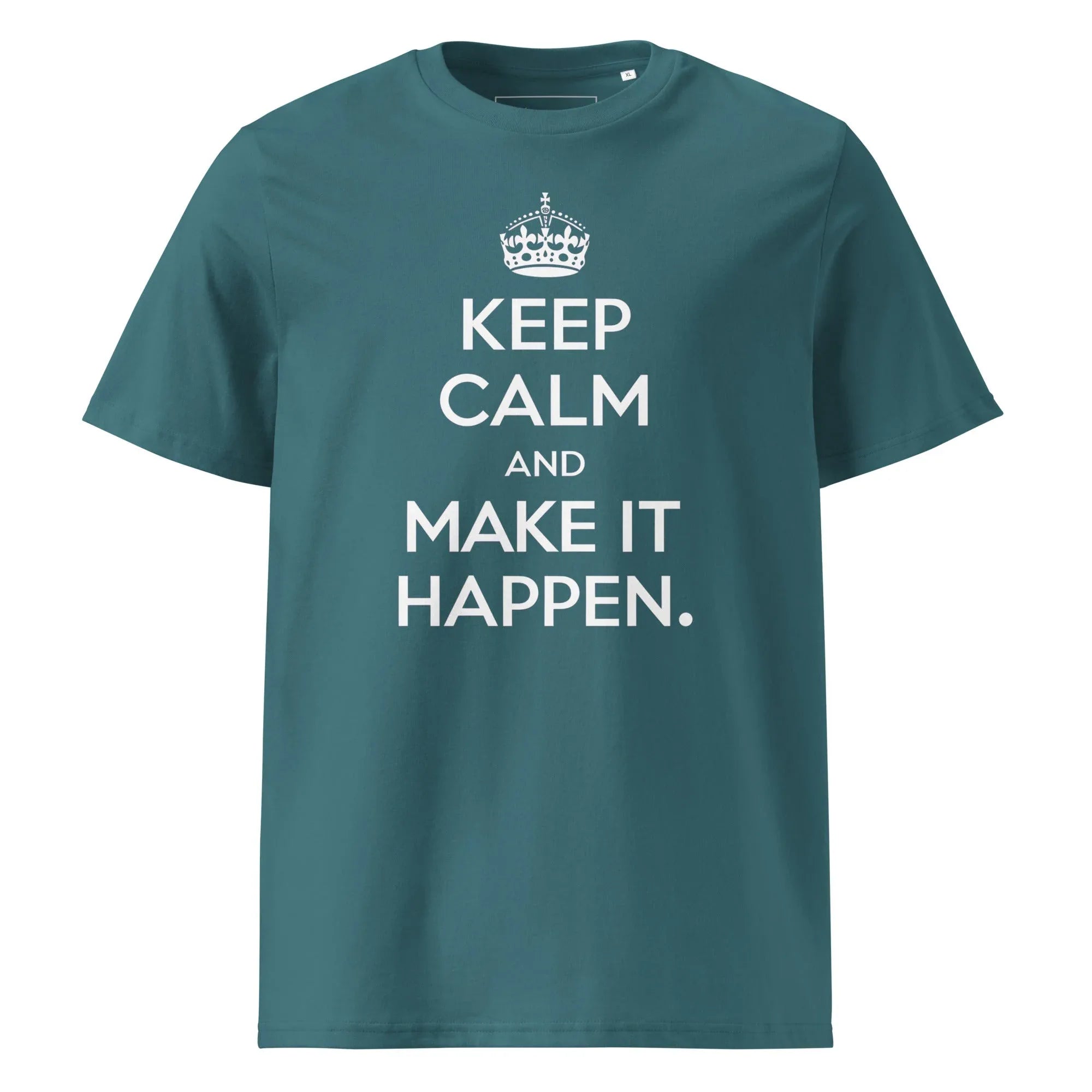 Unisex | Keep Calm And Make It Happen Organic Cotton T-Shirt Stargazer T-Shirt AwRans Clothing unisex-organic-cotton-t-shirt-stargazer-front-665d34a05bab7
