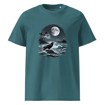 Unisex | Moon, Crow, Beach - Soft Organic Cotton T-Shirt - AwRans Clothing