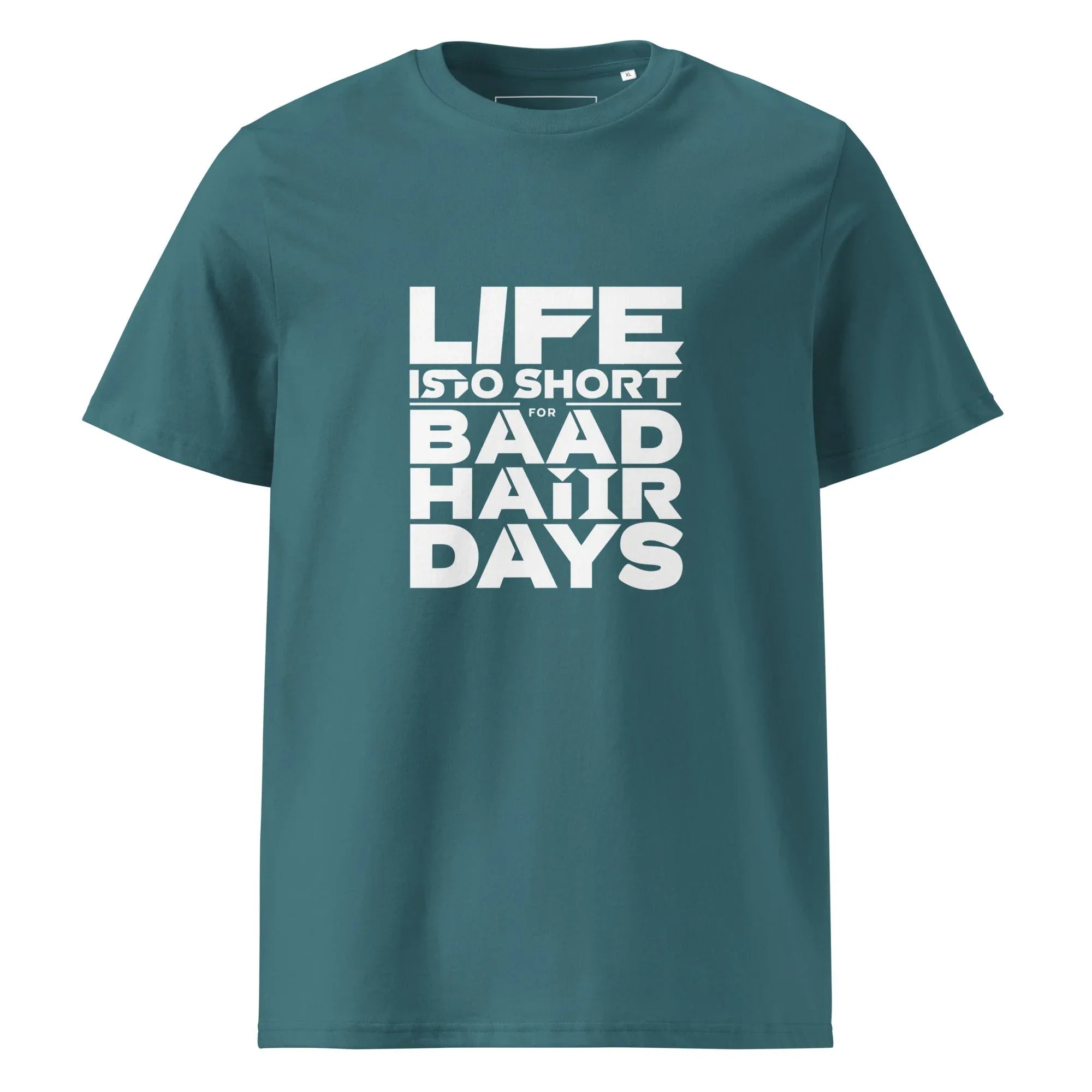 Unisex | Life Is Too Short For For Bad Hair Days! Organic Cotton T-Shirt Stargazer T-Shirt AwRans Clothing unisex-organic-cotton-t-shirt-stargazer-front-66658ae6ec4af