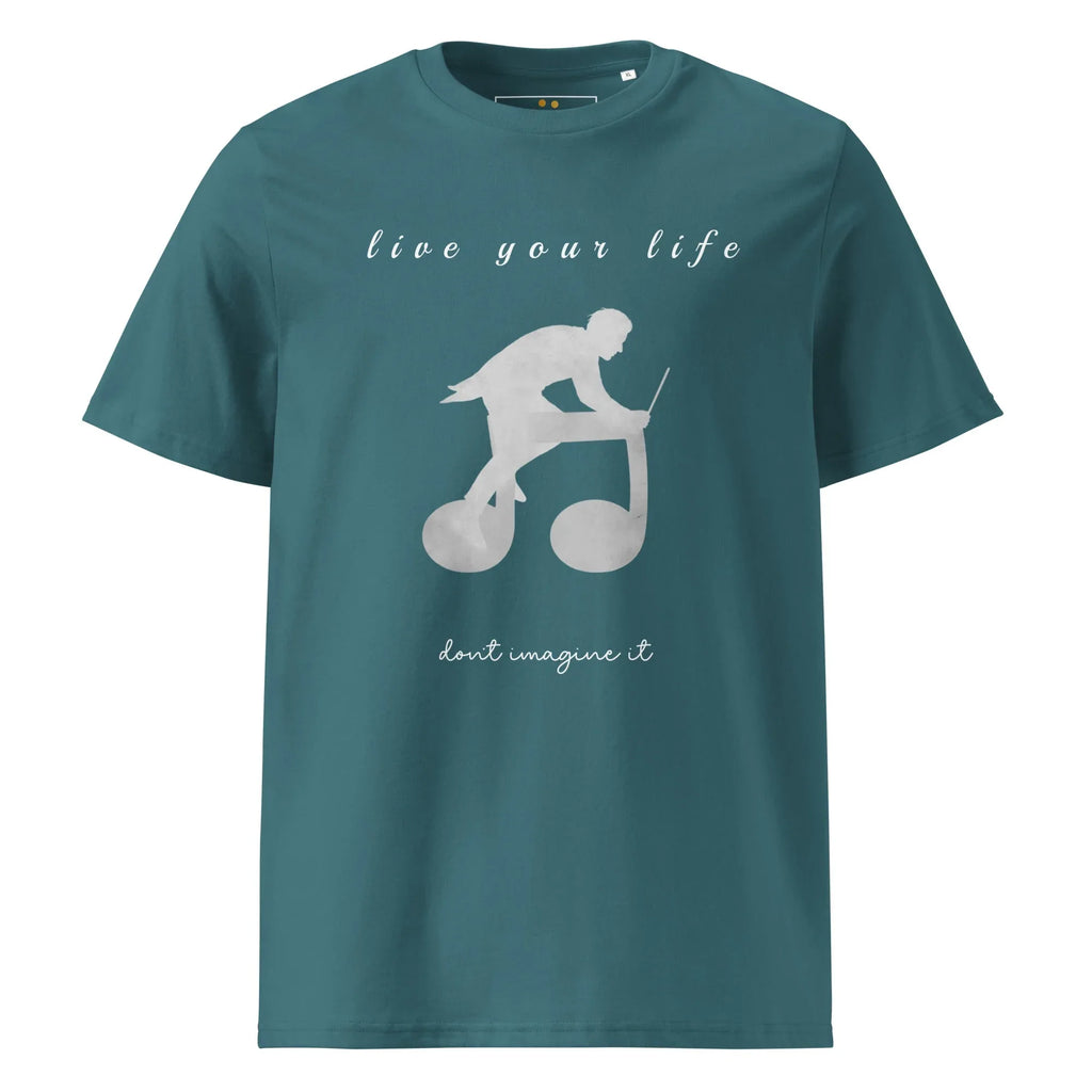 Unisex Organic Cotton T-Shirt | Live Your Life Don’t Imagine It T-Shirt AwRans Clothing unisex-organic-cotton-t-shirt-stargazer-front-6815eaa21e10f