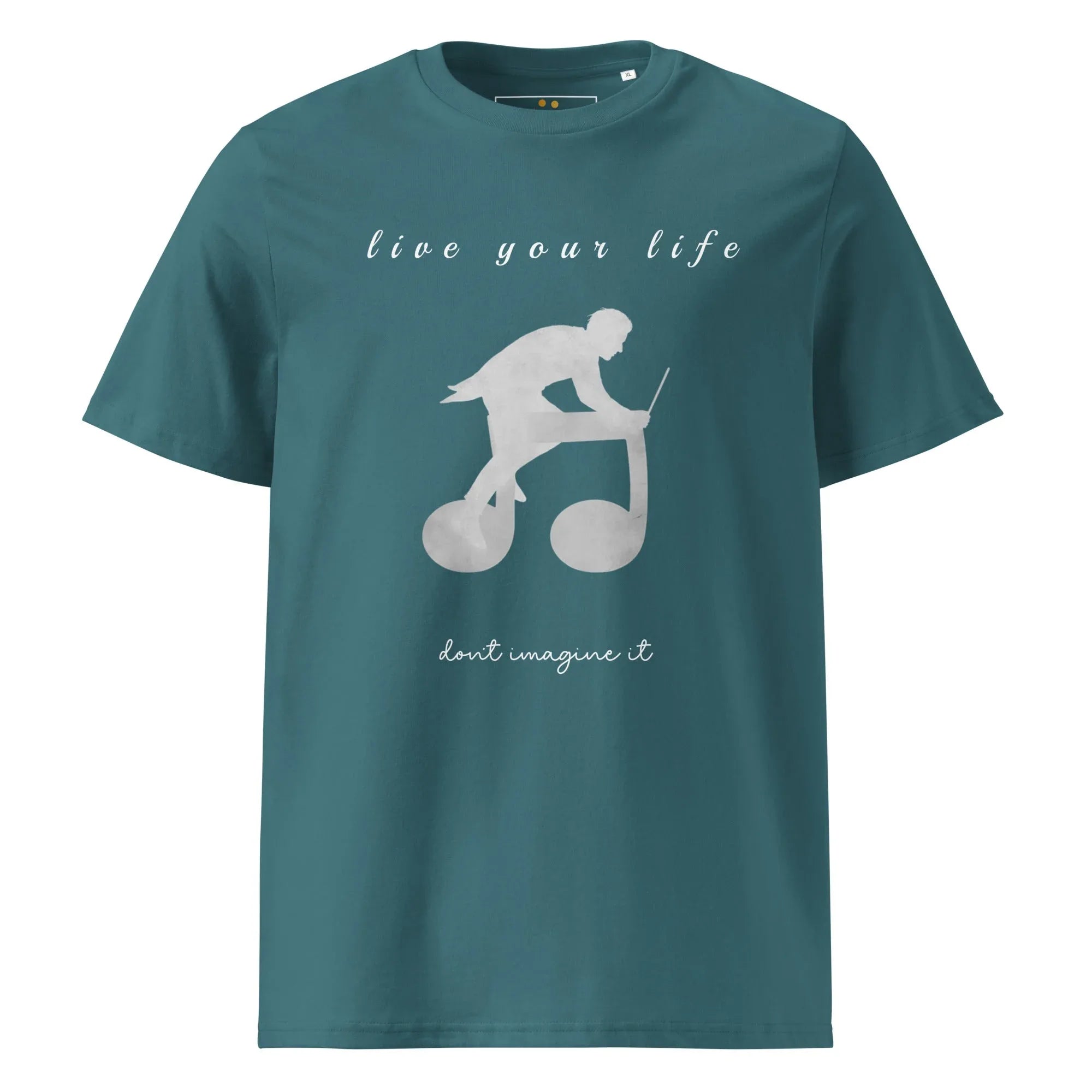 Unisex Organic Cotton T-Shirt | Live Your Life Don’t Imagine It T-Shirt AwRans Clothing unisex-organic-cotton-t-shirt-stargazer-front-6815eaa21e10f