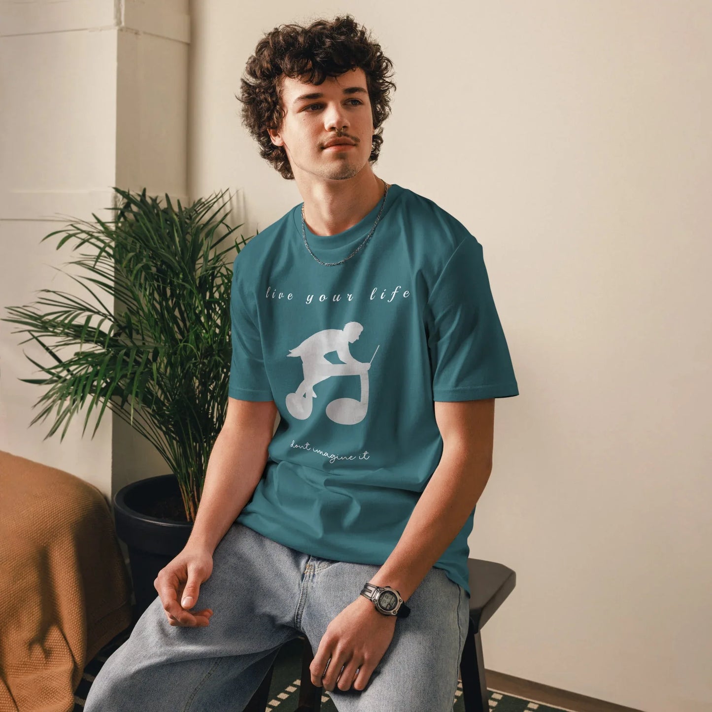 Unisex Organic Cotton T-Shirt | Live Your Life Don’t Imagine It - AwRans Clothing