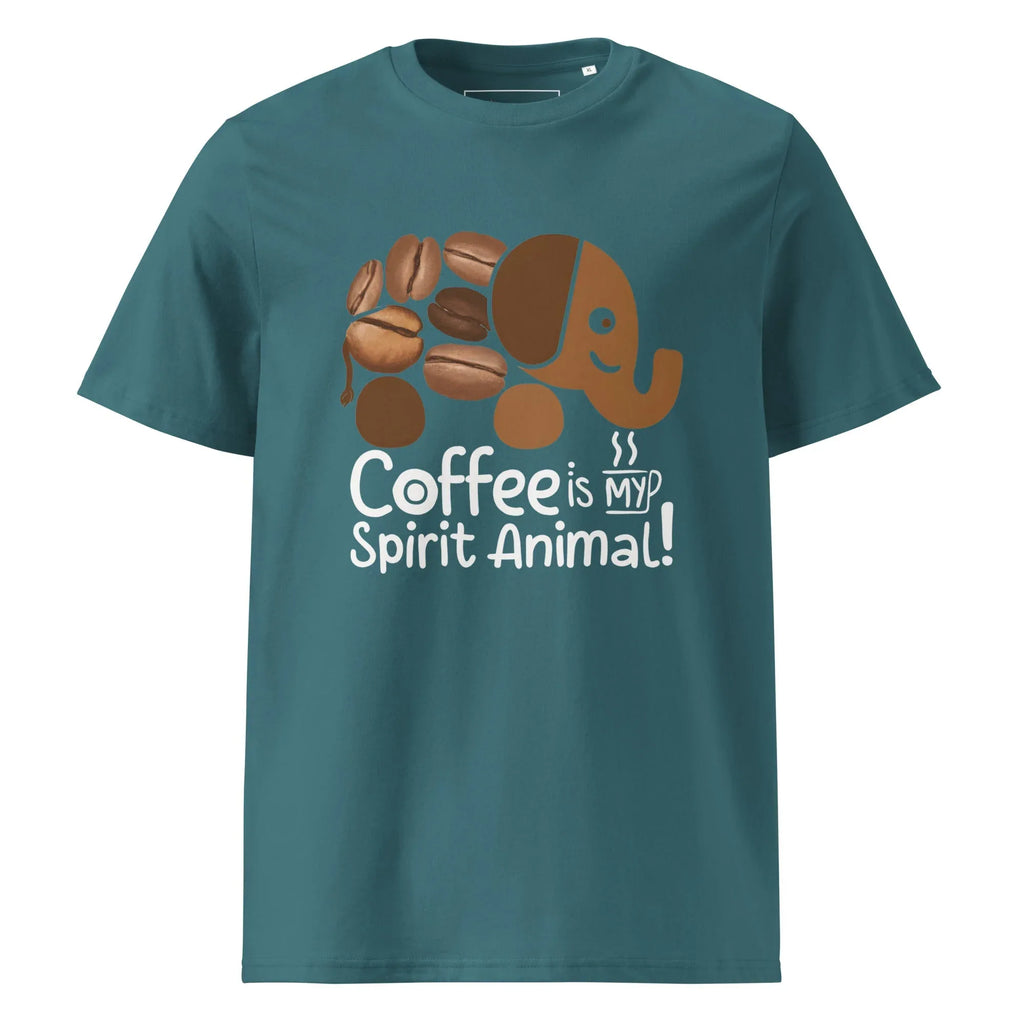 Unisex | Coffee Is My Spirit Animal Organic Cotton T-Shirt T-Shirt AwRans Clothing unisex-organic-cotton-t-shirt-stargazer-front-681682c392b17