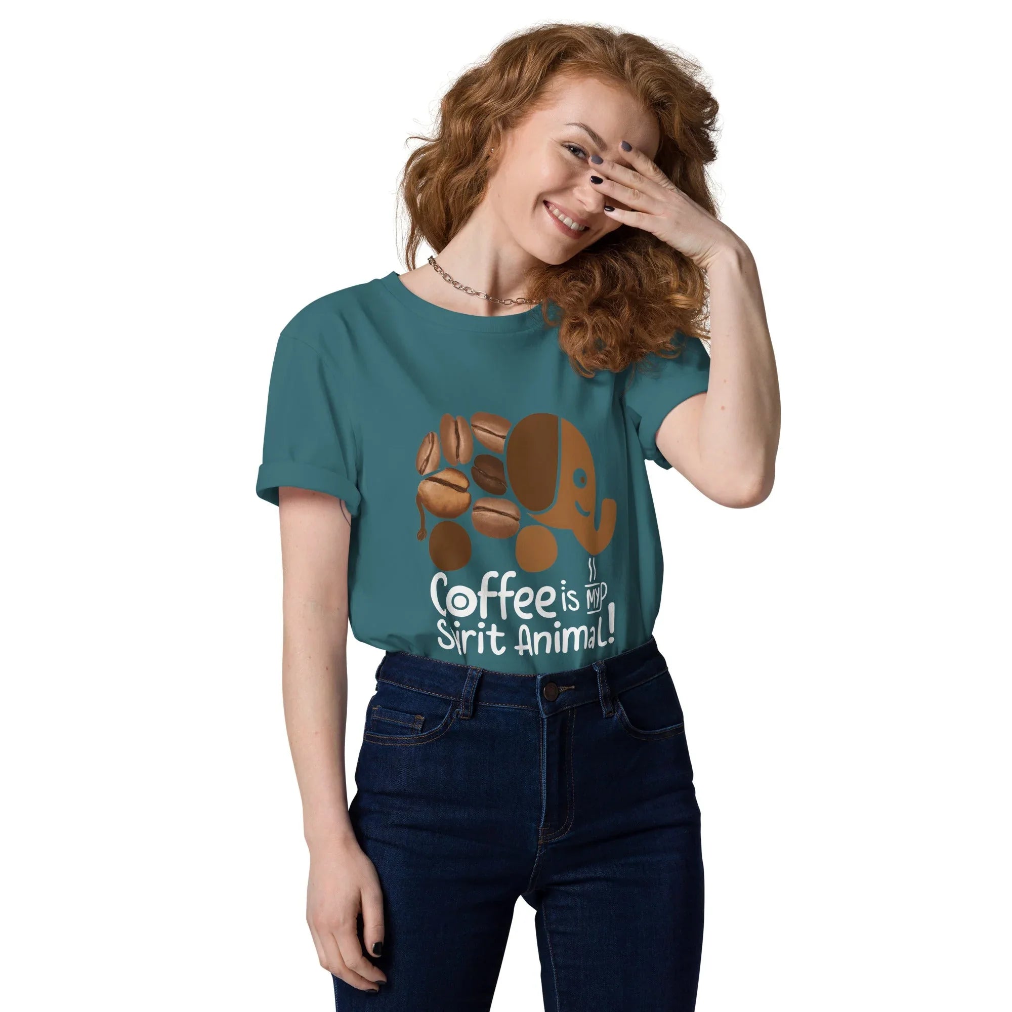 Unisex | Coffee Is My Spirit Animal Organic Cotton T-Shirt Stargazer T-Shirt AwRans Clothing unisex-organic-cotton-t-shirt-stargazer-front-681682c3d5530