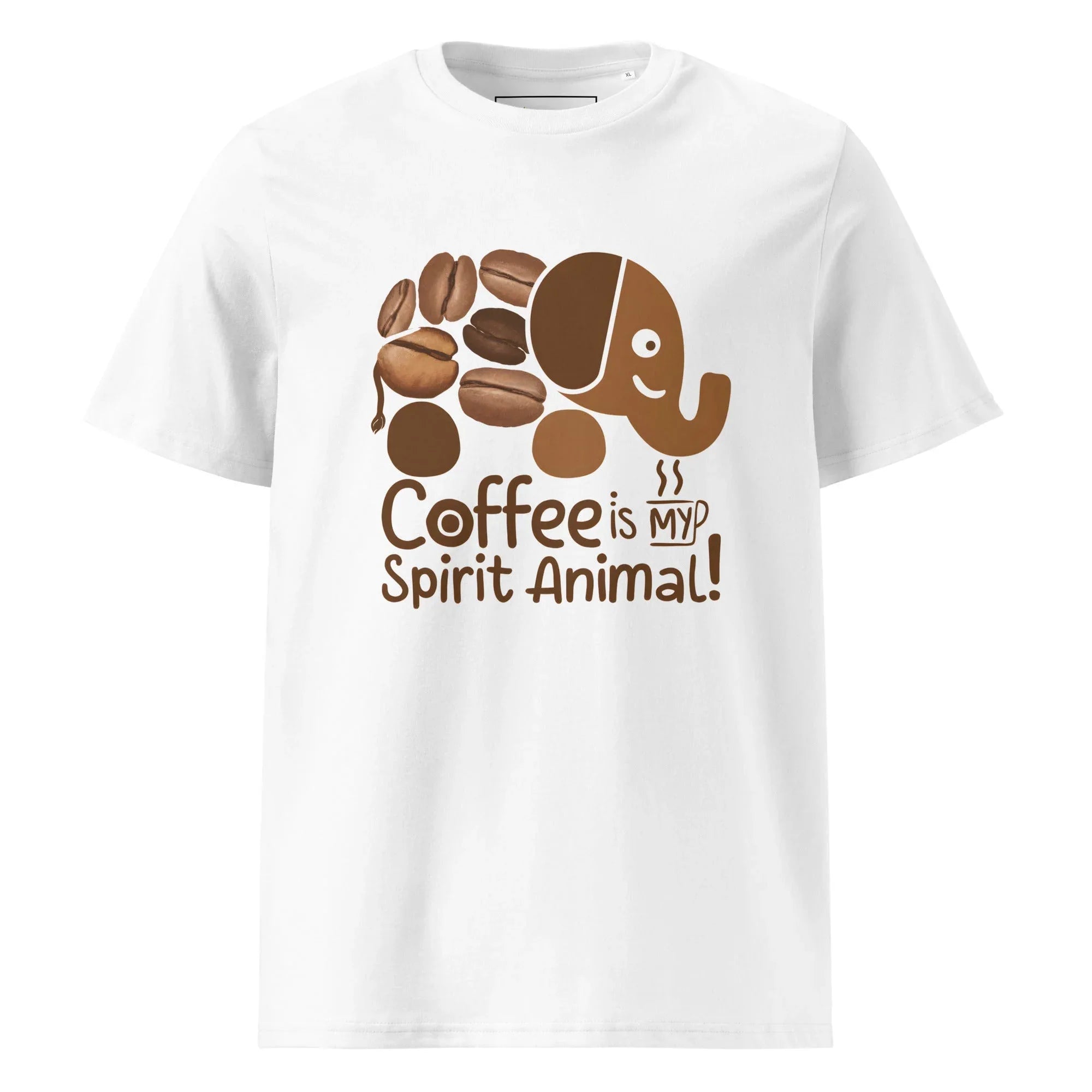 Unisex | Coffee Is My Spirit Animal Organic Cotton T-Shirt T-Shirt AwRans Clothing unisex-organic-cotton-t-shirt-white-front-665d02ef48a58