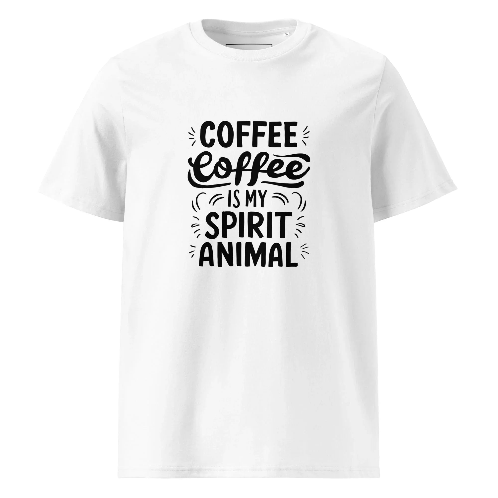 Unisex | Coffee Is My Spirit Animal Organic Cotton T-Shirt White T-Shirt AwRans Clothing unisex-organic-cotton-t-shirt-white-front-666595fc1df8e