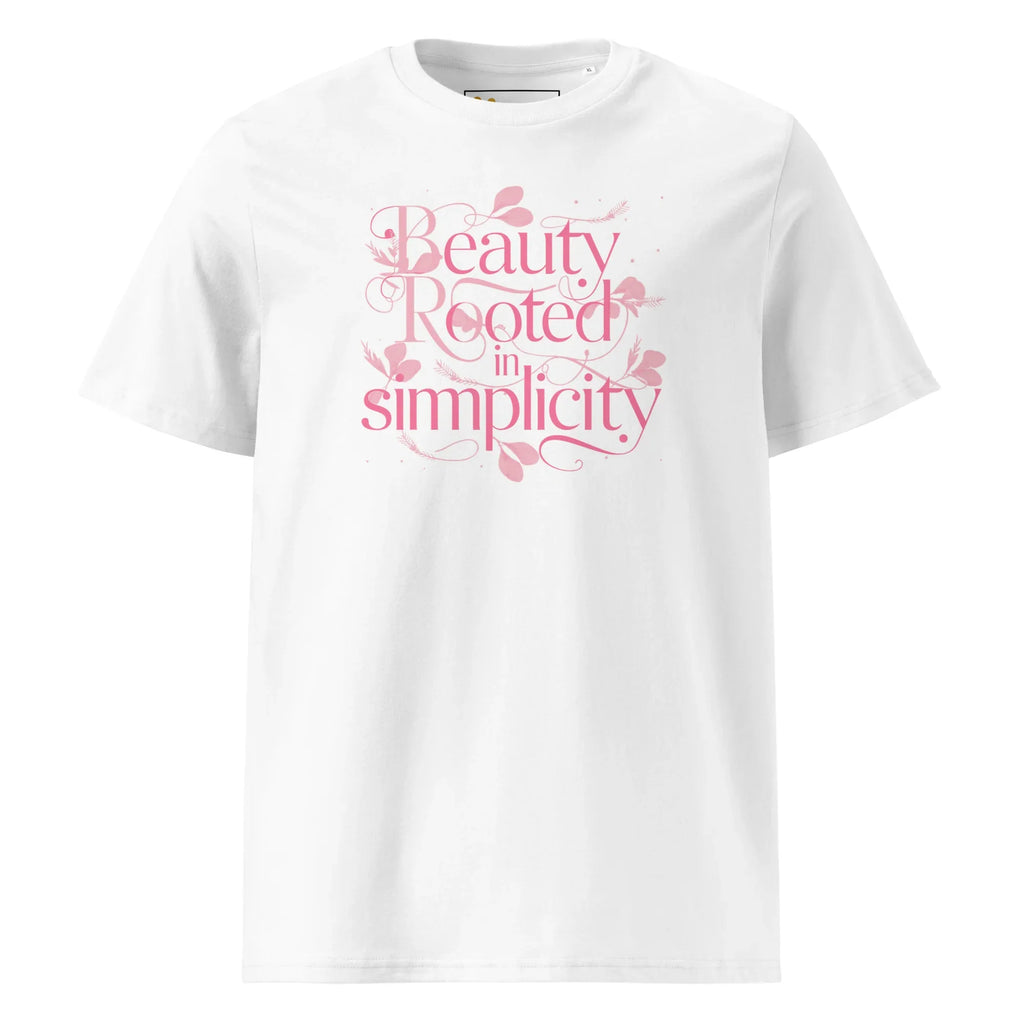 Women's Organic Cotton T-Shirt | Beauty Rooted In Simplicity T-Shirt AwRans Clothing unisex-organic-cotton-t-shirt-white-front-67b1982265dea