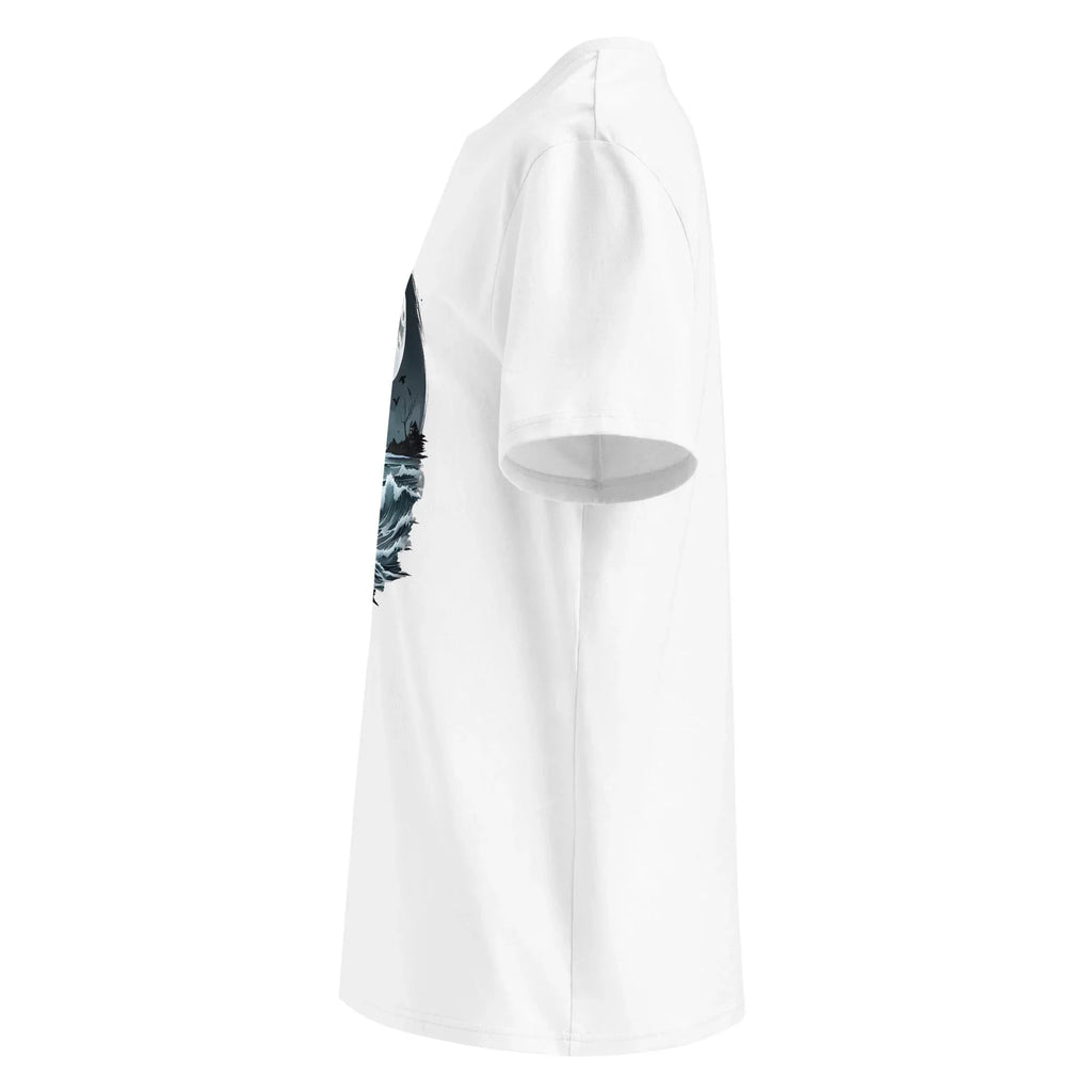 Unisex | Moon, Crow, Beach - Soft Organic Cotton T-Shirt T-Shirt AwRans Clothing unisex-organic-cotton-t-shirt-white-left-6663f59a2783d