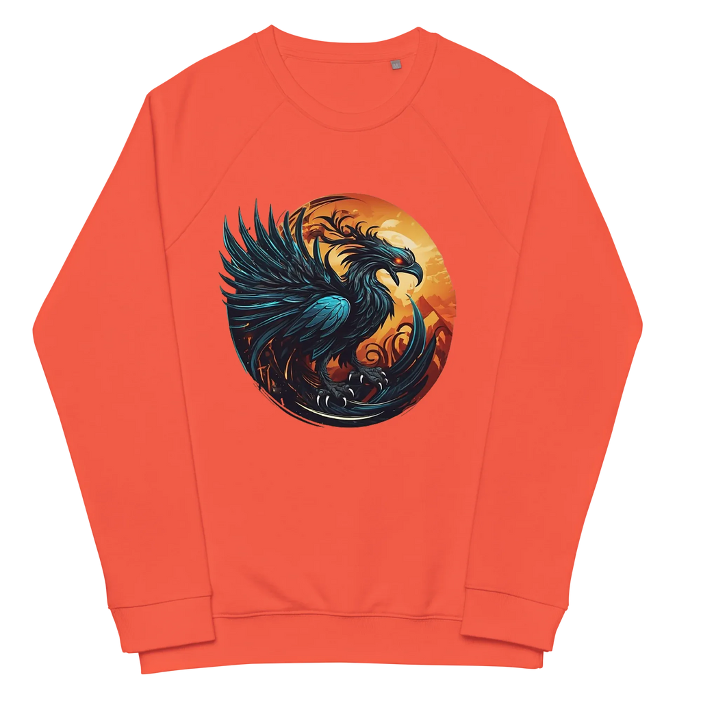 Unisex | Phoenix Organic Raglan Sweatshirt Sweatshirt AwRans Clothing unisex-organic-raglan-sweatshirt-burnt-orange-front-66231d5a041f5