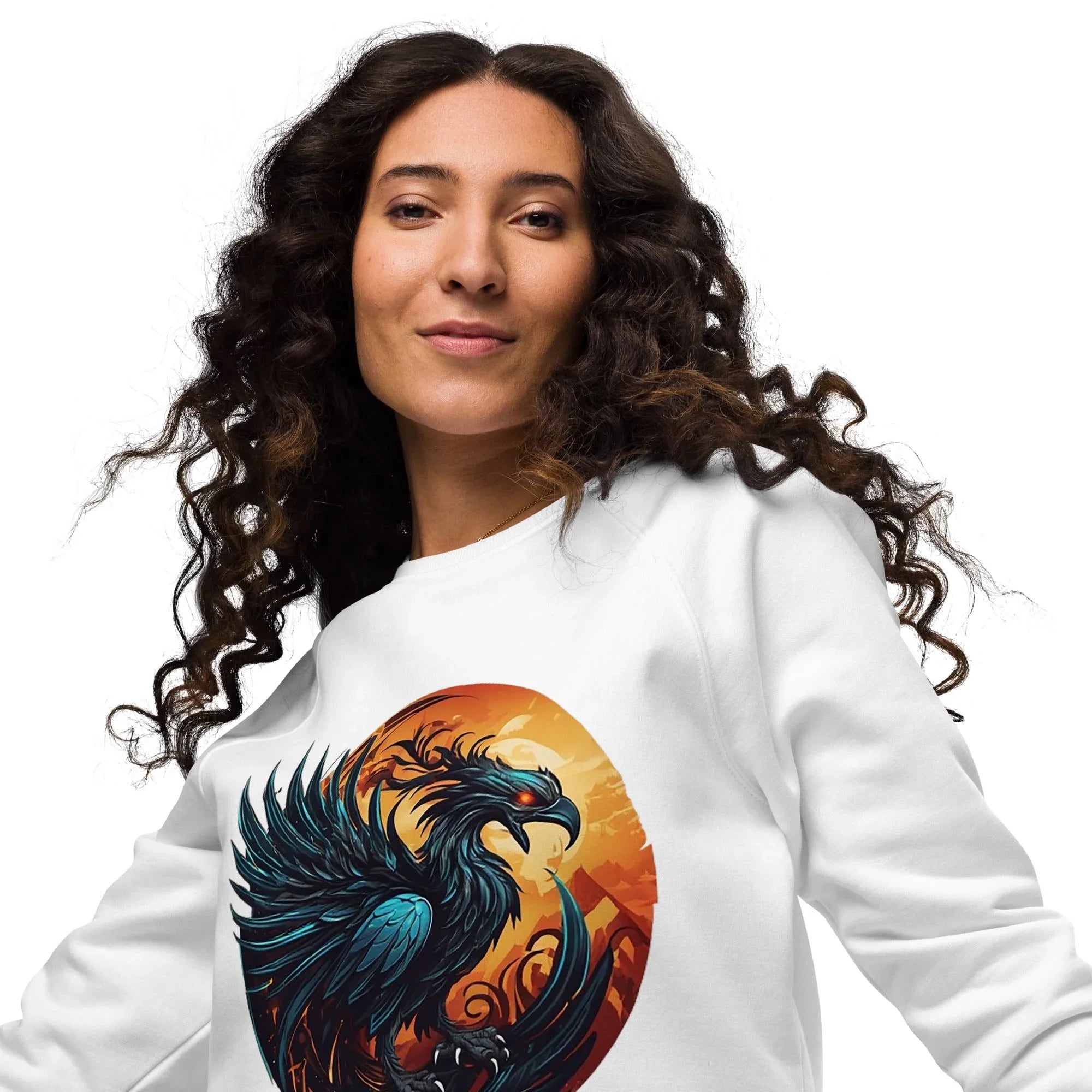 Unisex | Phoenix Organic Raglan Sweatshirt Sweatshirt AwRans Clothing unisex-organic-raglan-sweatshirt-white-front-2-66186c4309a93